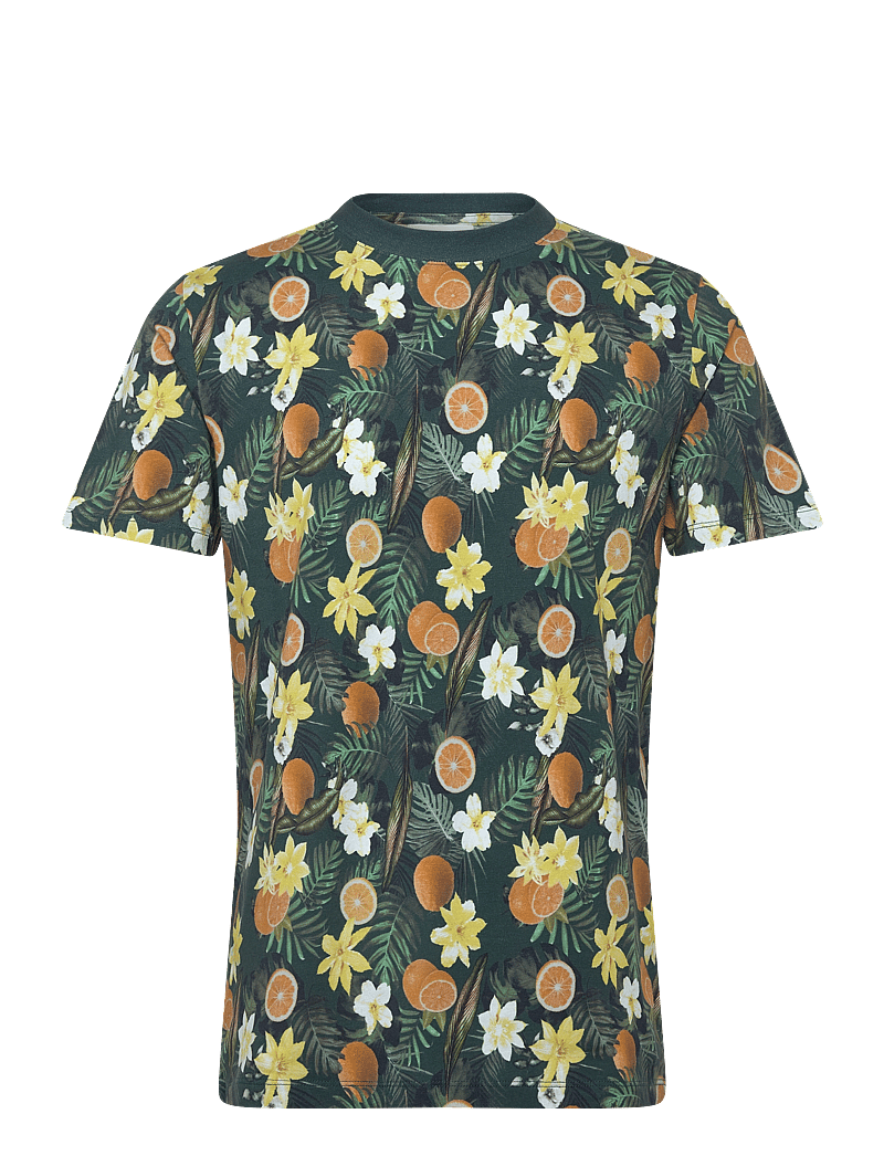 Lindbergh - Juicy AOP o-neck tee S/S - lühikeste varrukatega t-särgid - green - 0