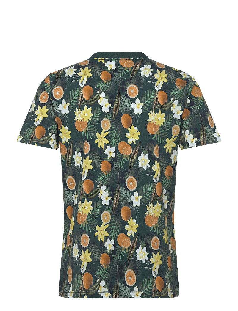 Lindbergh - Juicy AOP o-neck tee S/S - lühikeste varrukatega t-särgid - green - 1