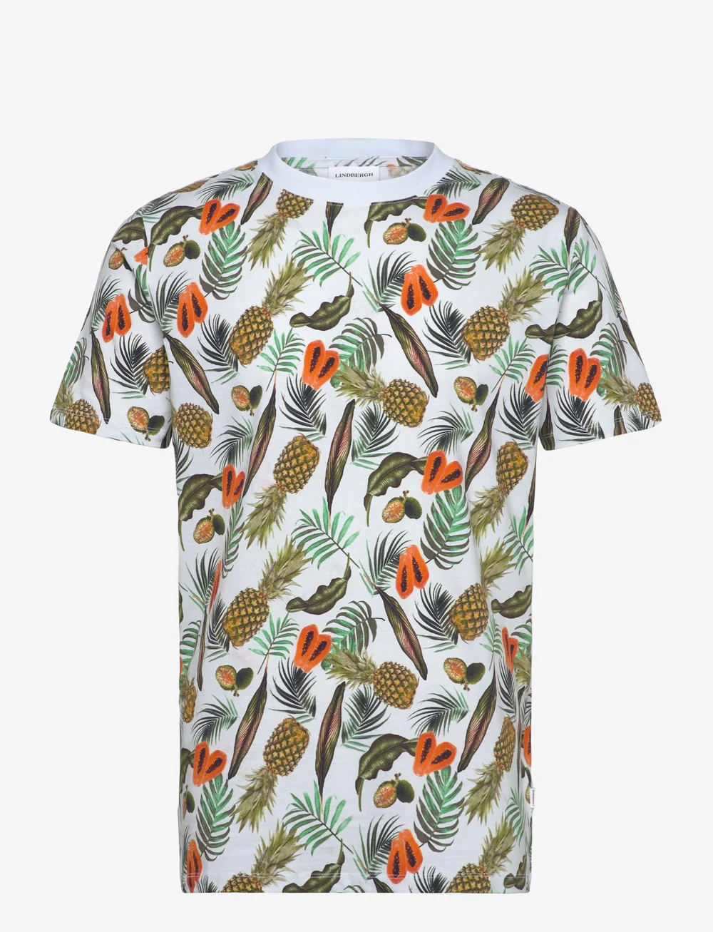 Lindbergh - Juicy AOP o-neck tee S/S - short-sleeved t-shirts - white - 0