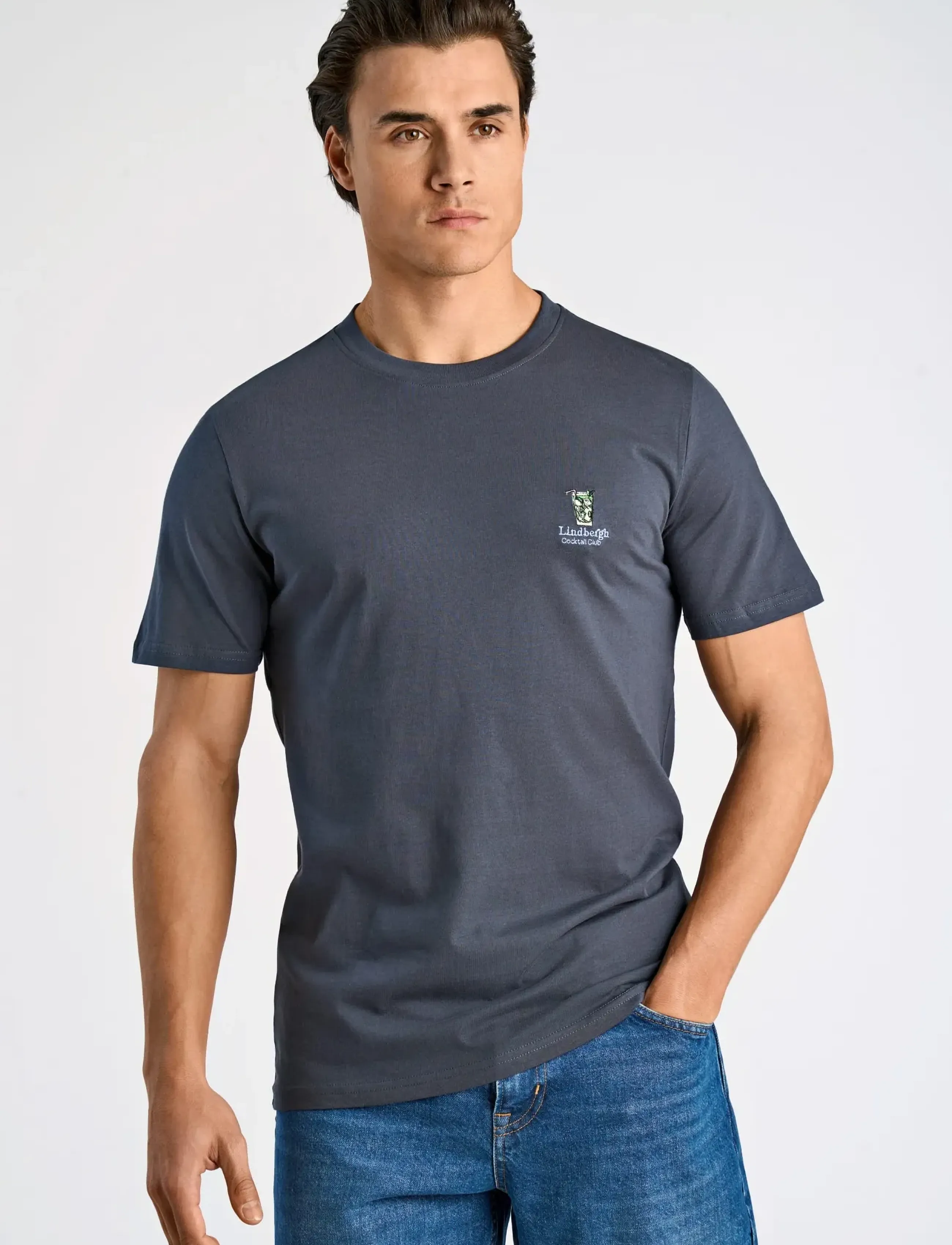 Lindbergh - Cocktail club tee S/S - kurzärmelig - blue - 3