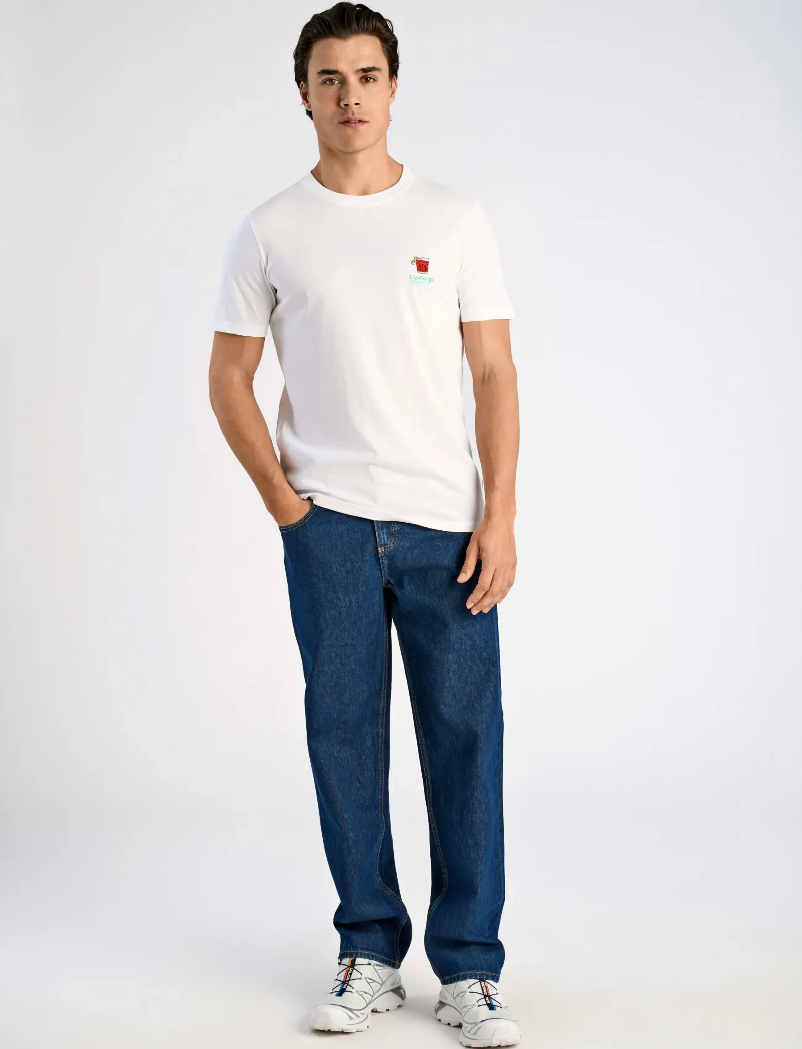 Lindbergh Cocktail club tee S/S - Clothing - WHITE / white