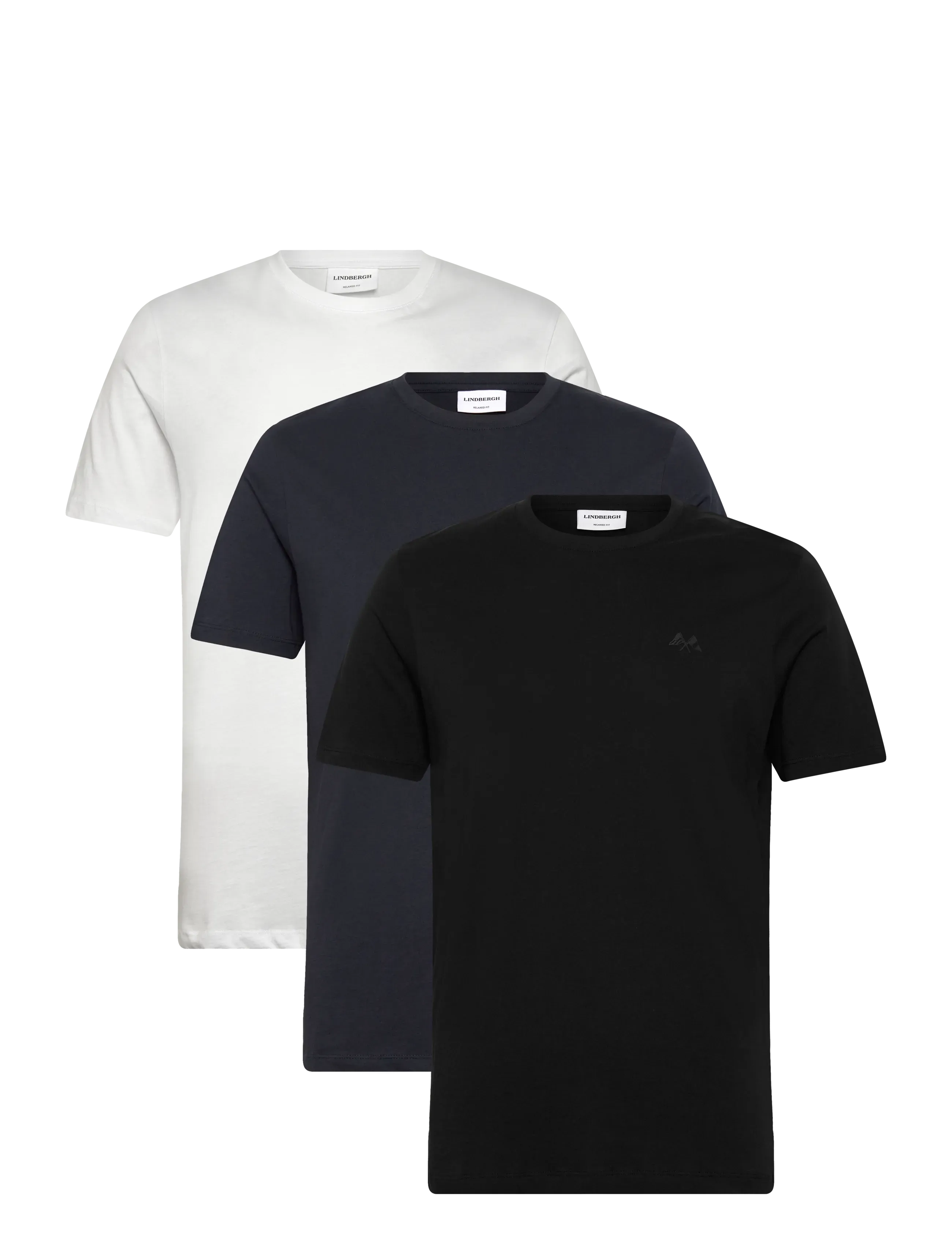 3-pack tee with flag print S/S - BL-WH-NA