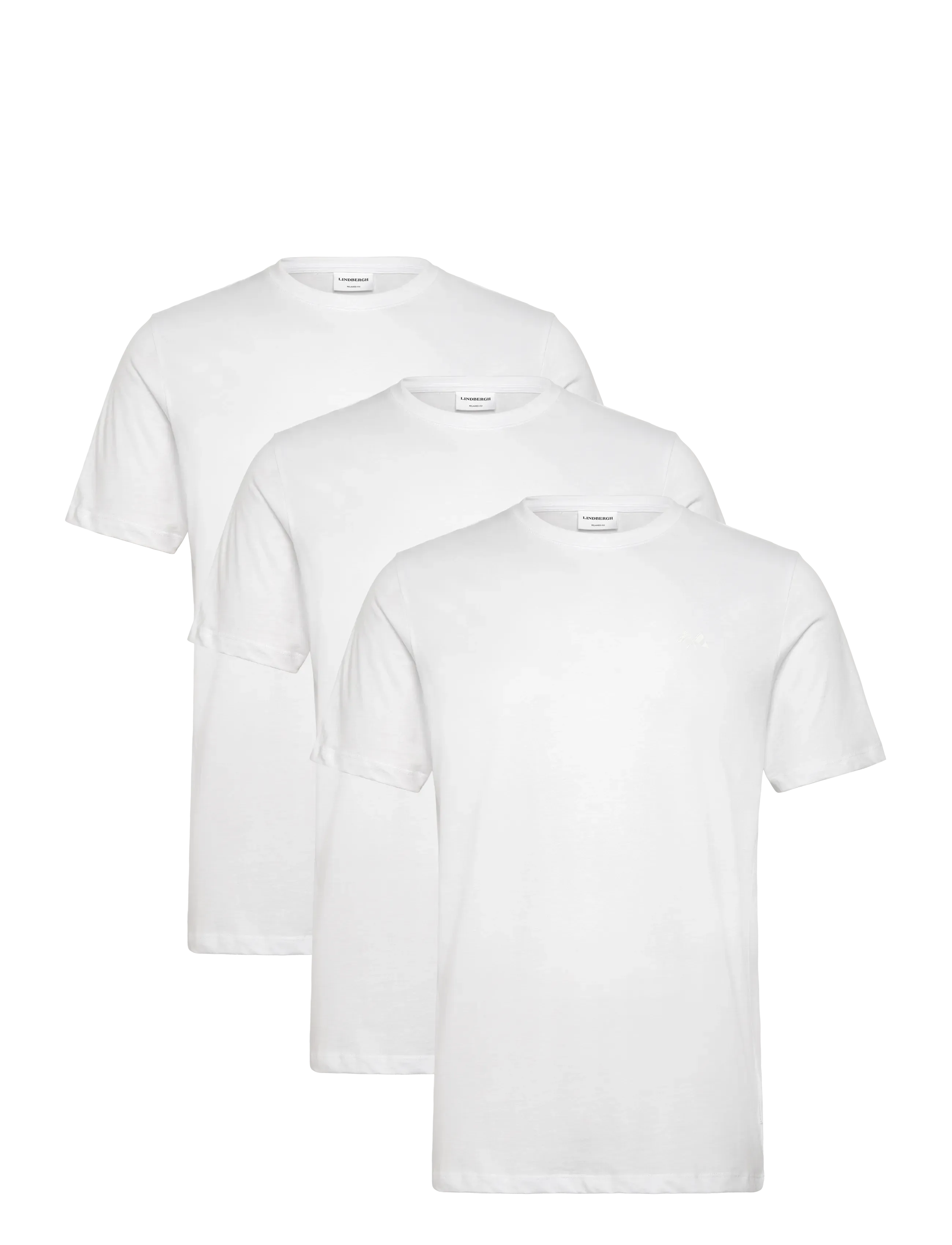 Lindbergh 3-pack tee with flag print S/S - T-shirts - WHITE / white