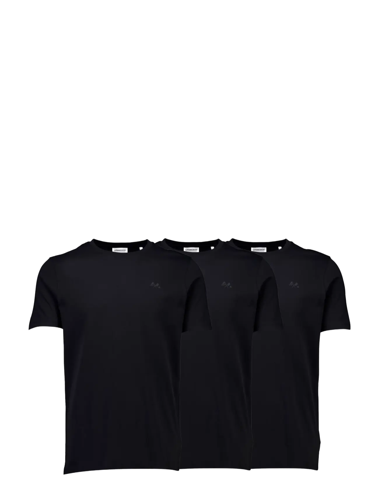 Lindbergh 3-pack tee with flag print S/S - Kortærmede T-shirts - BLACK / black