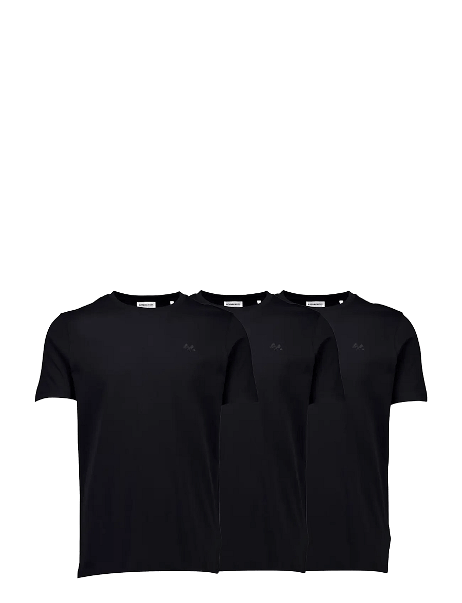 Lindbergh - 3-pack tee with flag print S/S - kortärmade t-shirts - black - 0