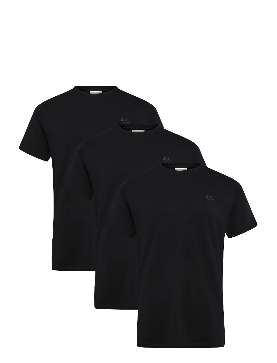 Lindbergh - 3-pack tee with flag print S/S - t-särkide multipakk - black - 1