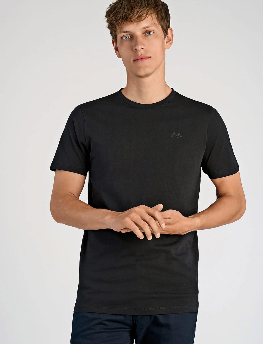 Lindbergh - 3-pack tee with flag print S/S - t-shirts im multipack - black - 3