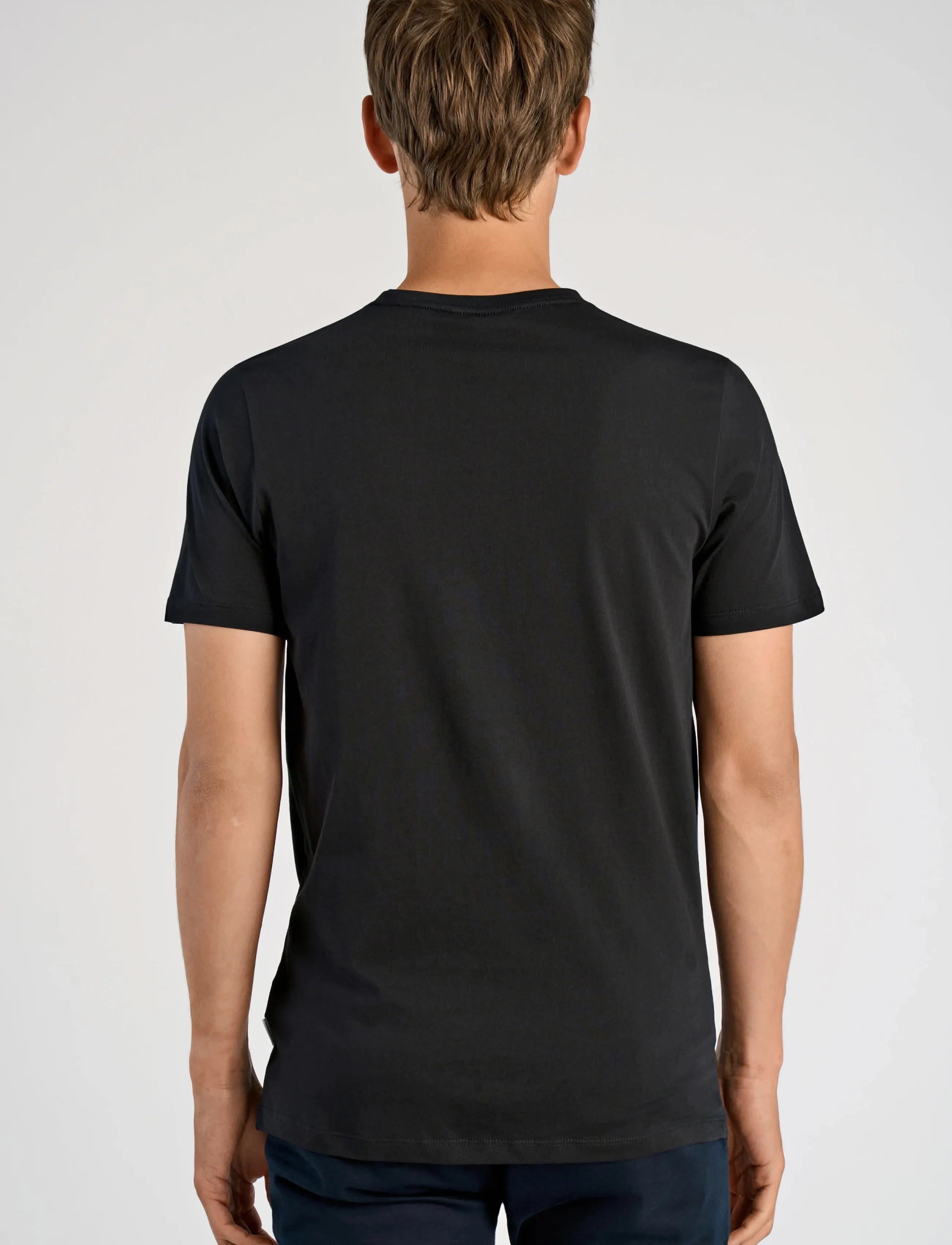 Lindbergh - 3-pack tee with flag print S/S - t-shirts im multipack - black - 4