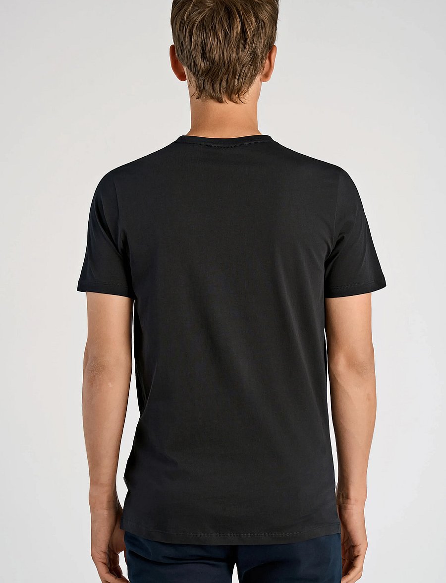 Lindbergh - 3-pack tee with flag print S/S - t-shirts im multipack - black - 4