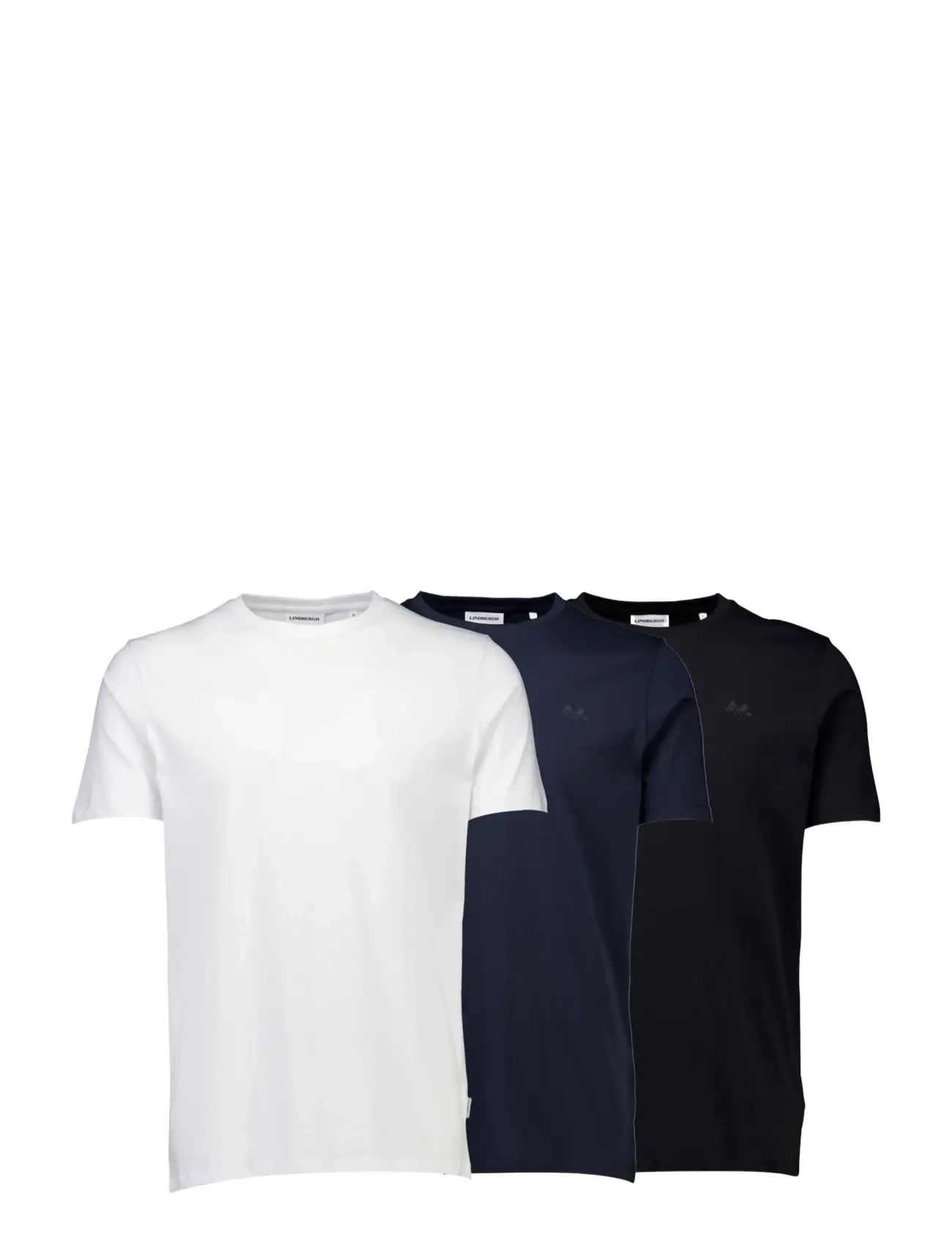 Lindbergh 3-pack tee with flag print S/S - Kortærmede T-shirts - BL-WH-NA / black