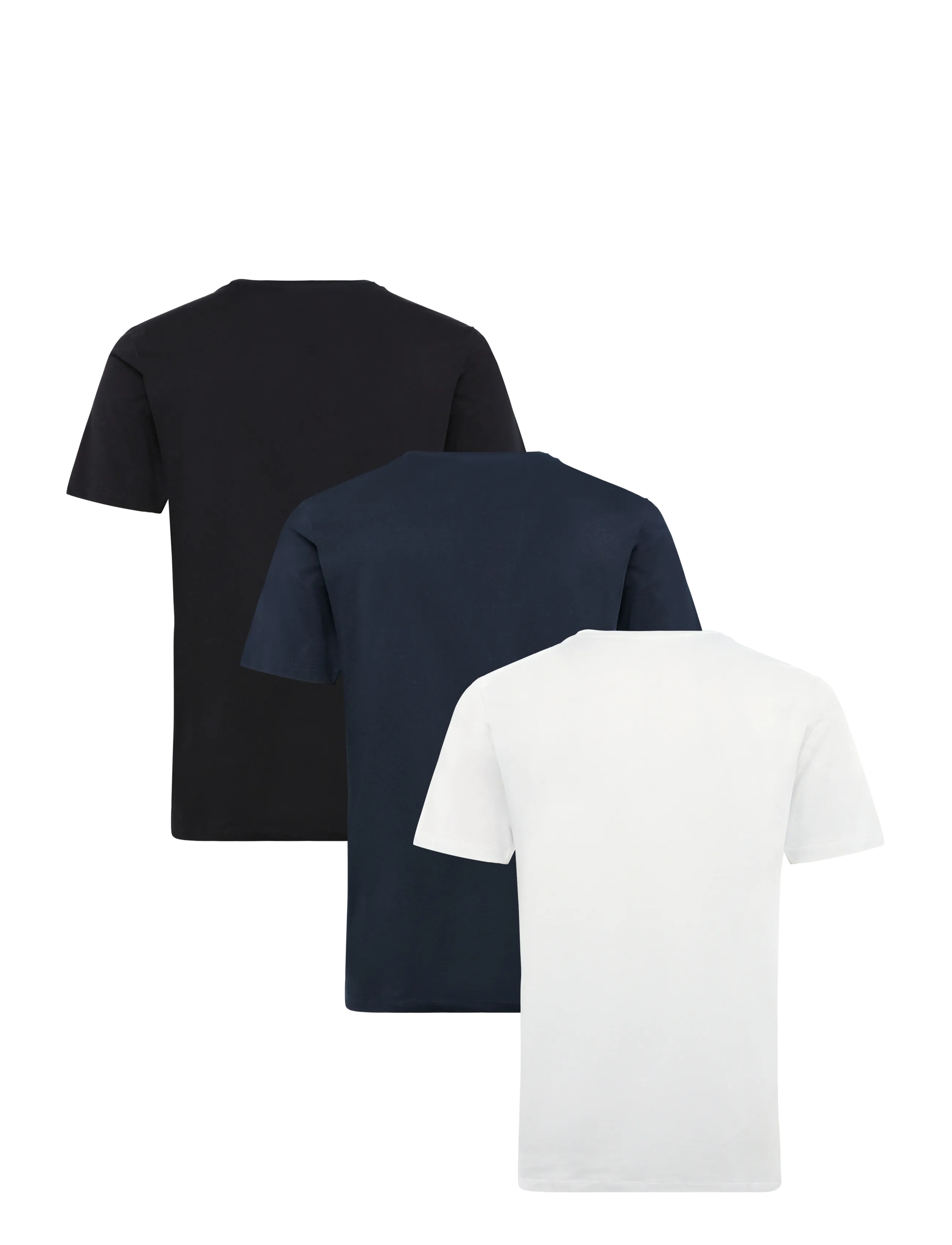 Lindbergh - 3-pack tee with flag print S/S - t-shirts im multipack - bl-wh-na - 2