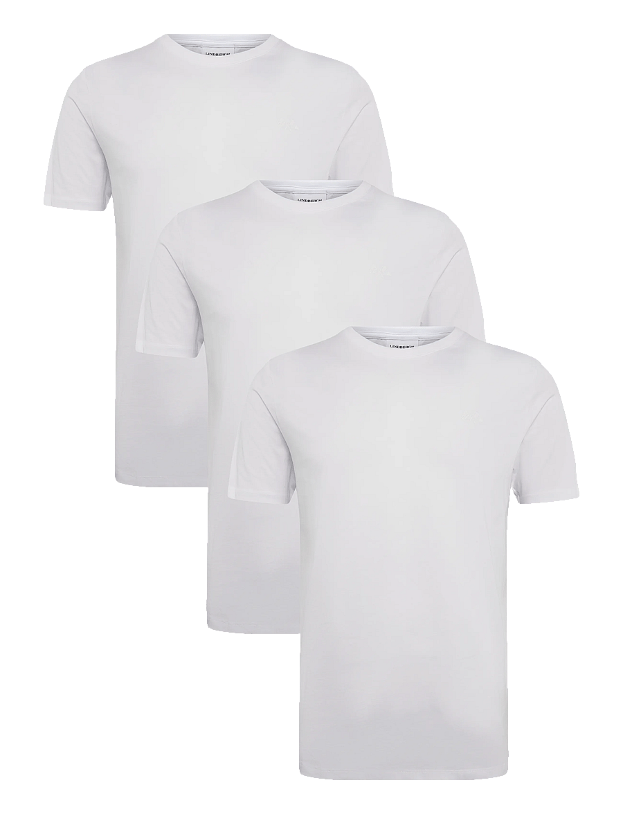 Lindbergh - 3-pack tee with flag print S/S - t-shirts im multipack - white - 1