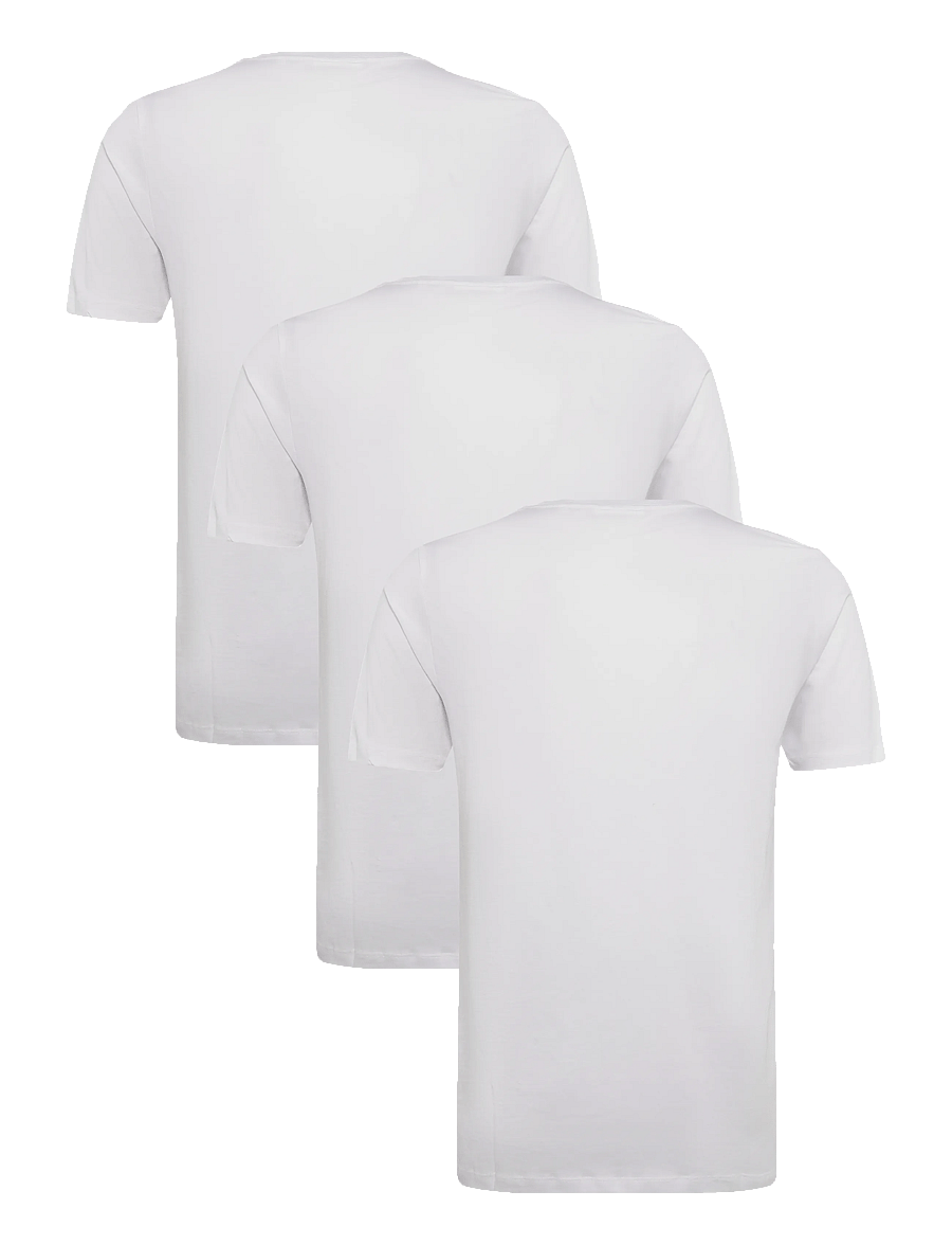 Lindbergh - 3-pack tee with flag print S/S - t-shirts im multipack - white - 2