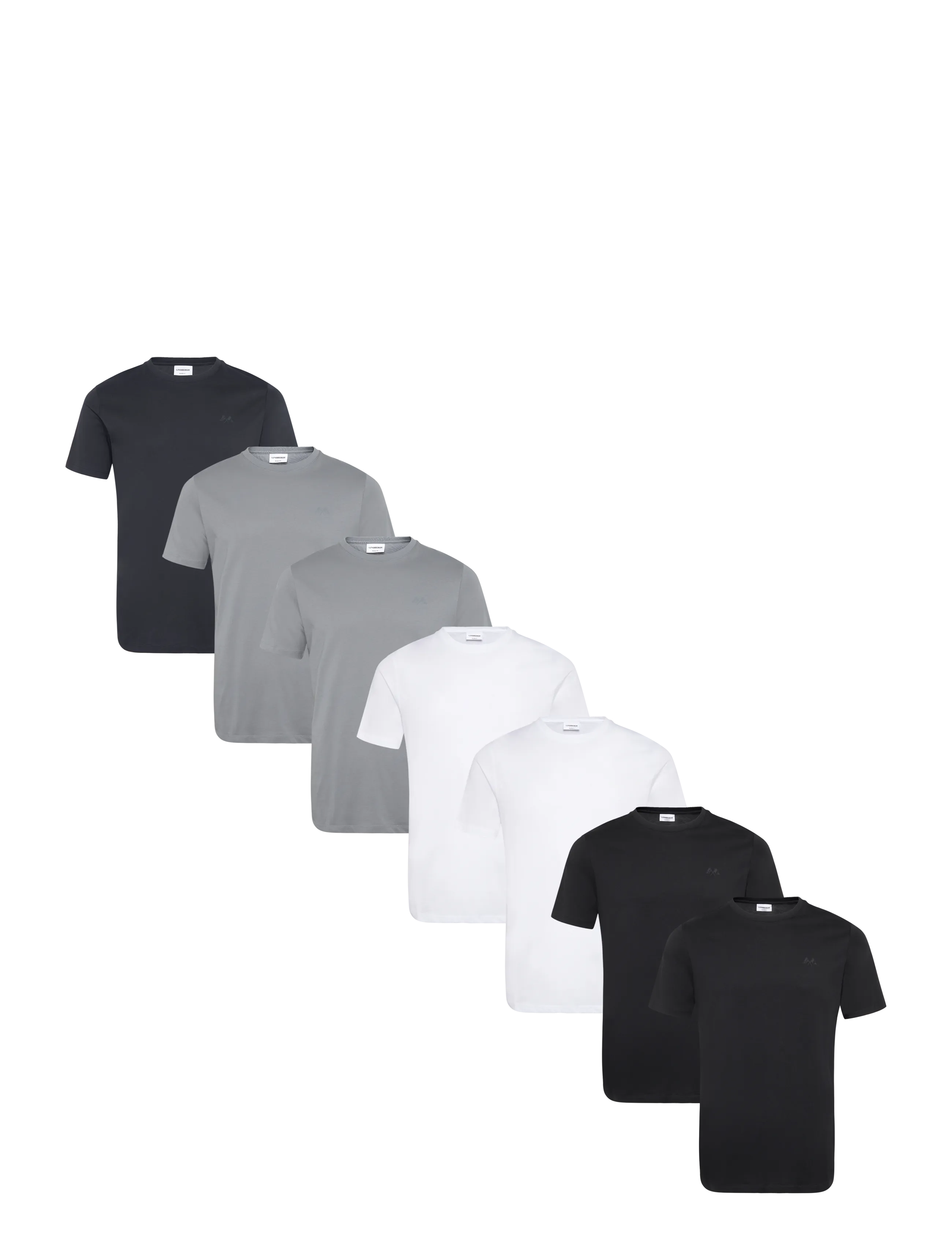 Lindbergh - 7-pack tee with flag print S/S - höstkläder - bl-na-gr-wh - 1