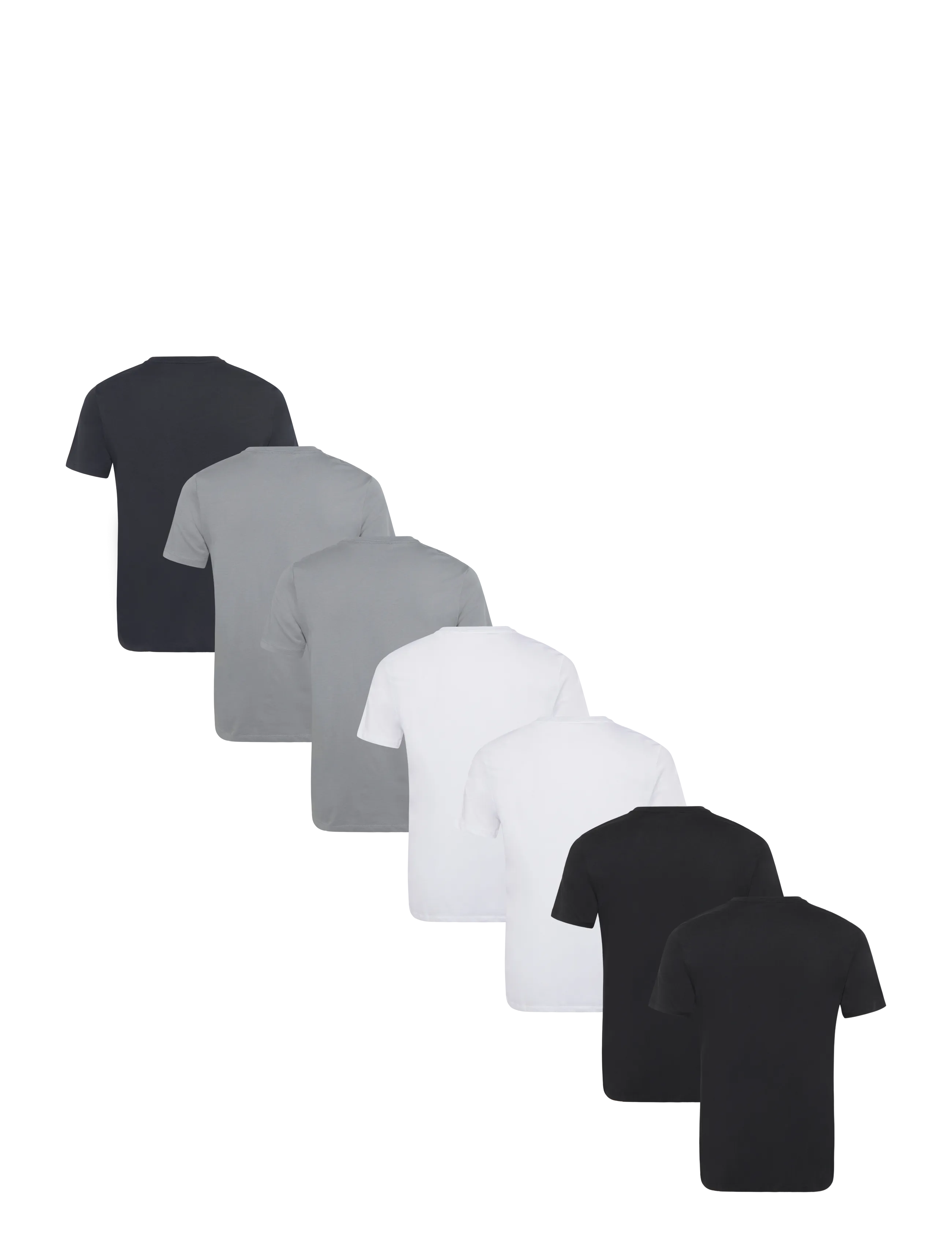 Lindbergh - 7-pack tee with flag print S/S - t-shirts - bl-na-gr-wh - 2