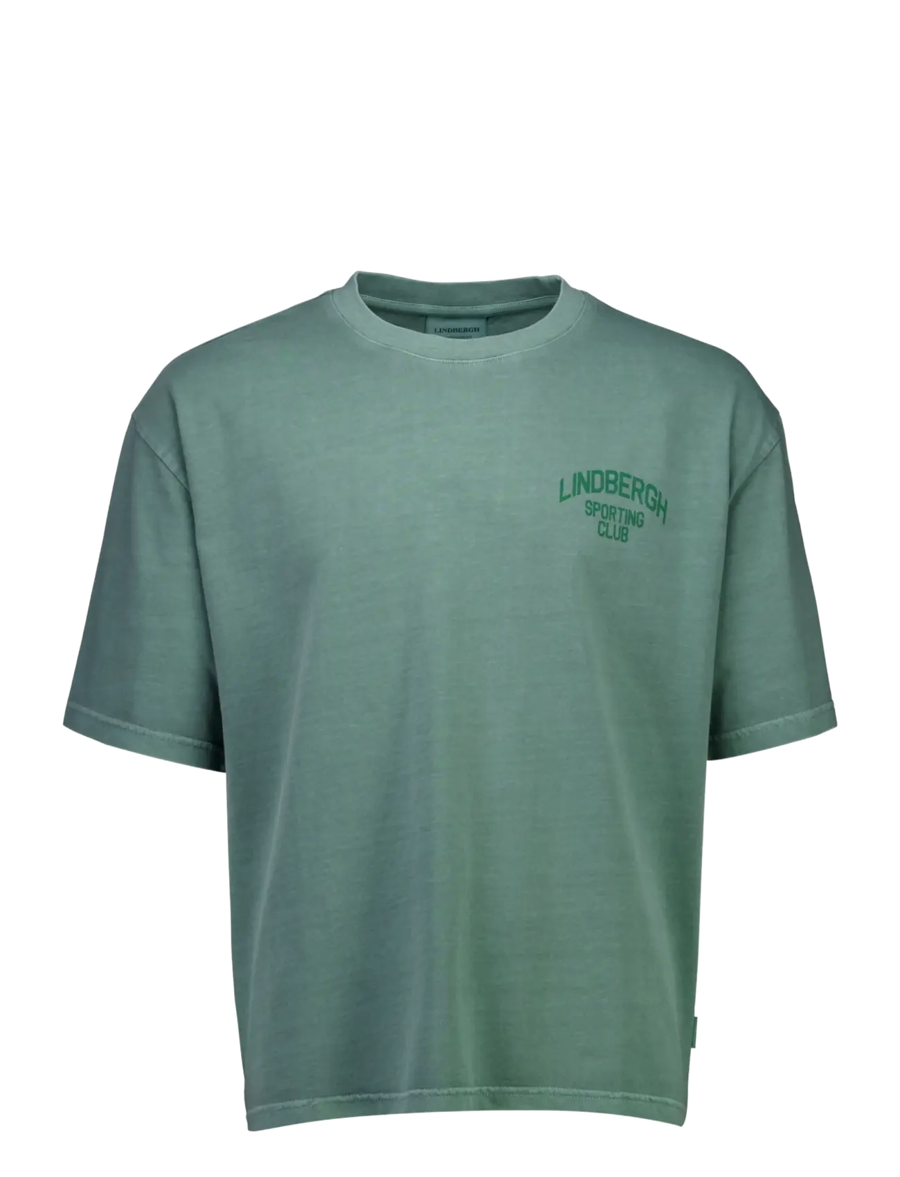 Lindbergh - G/D oversized cropped logo tee S/S - dk green - 1