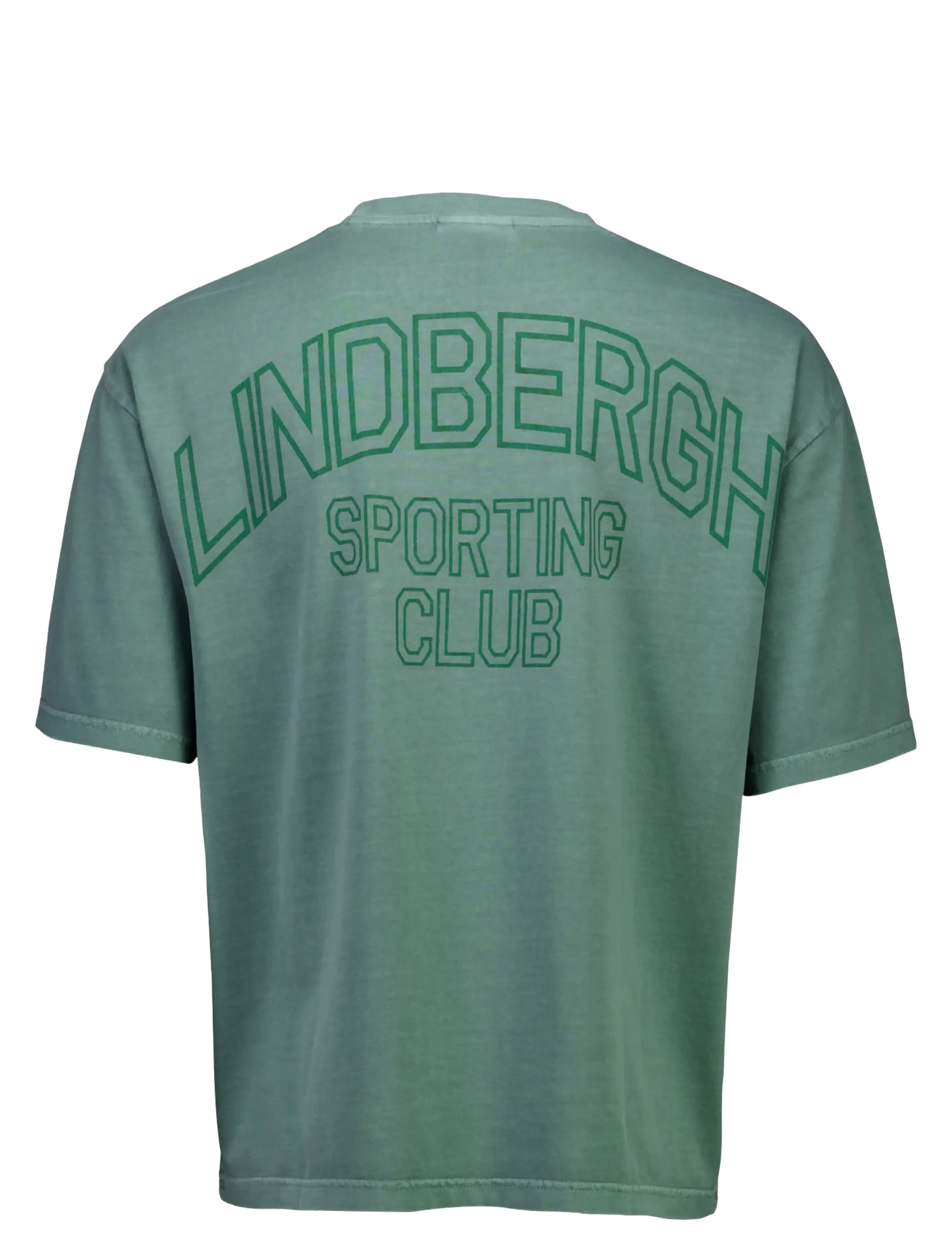 Lindbergh - G/D oversized cropped logo tee S/S - dk green - 2