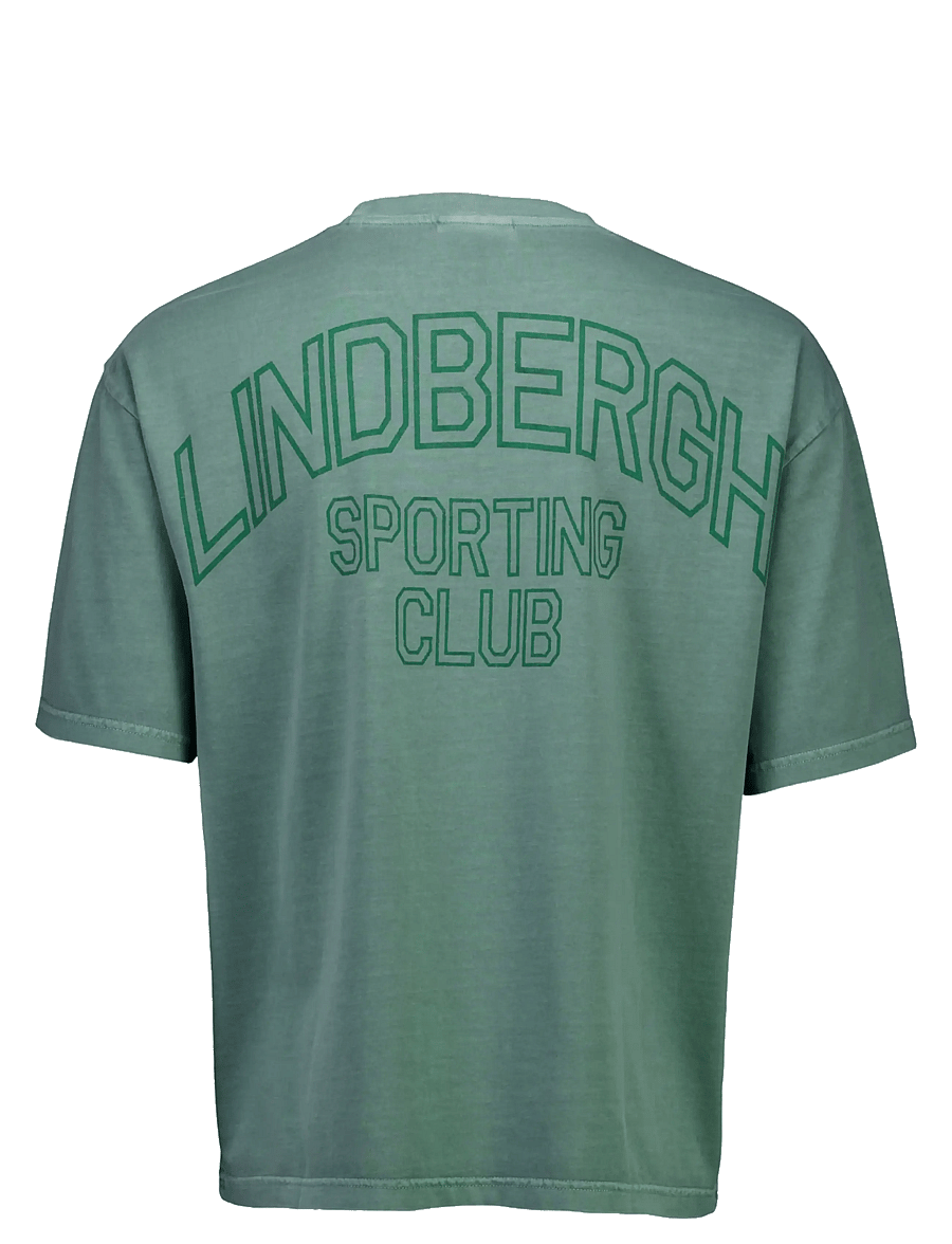 Lindbergh - G/D oversized cropped logo tee S/S - kurzärmelige t-shirts - dk green - 2