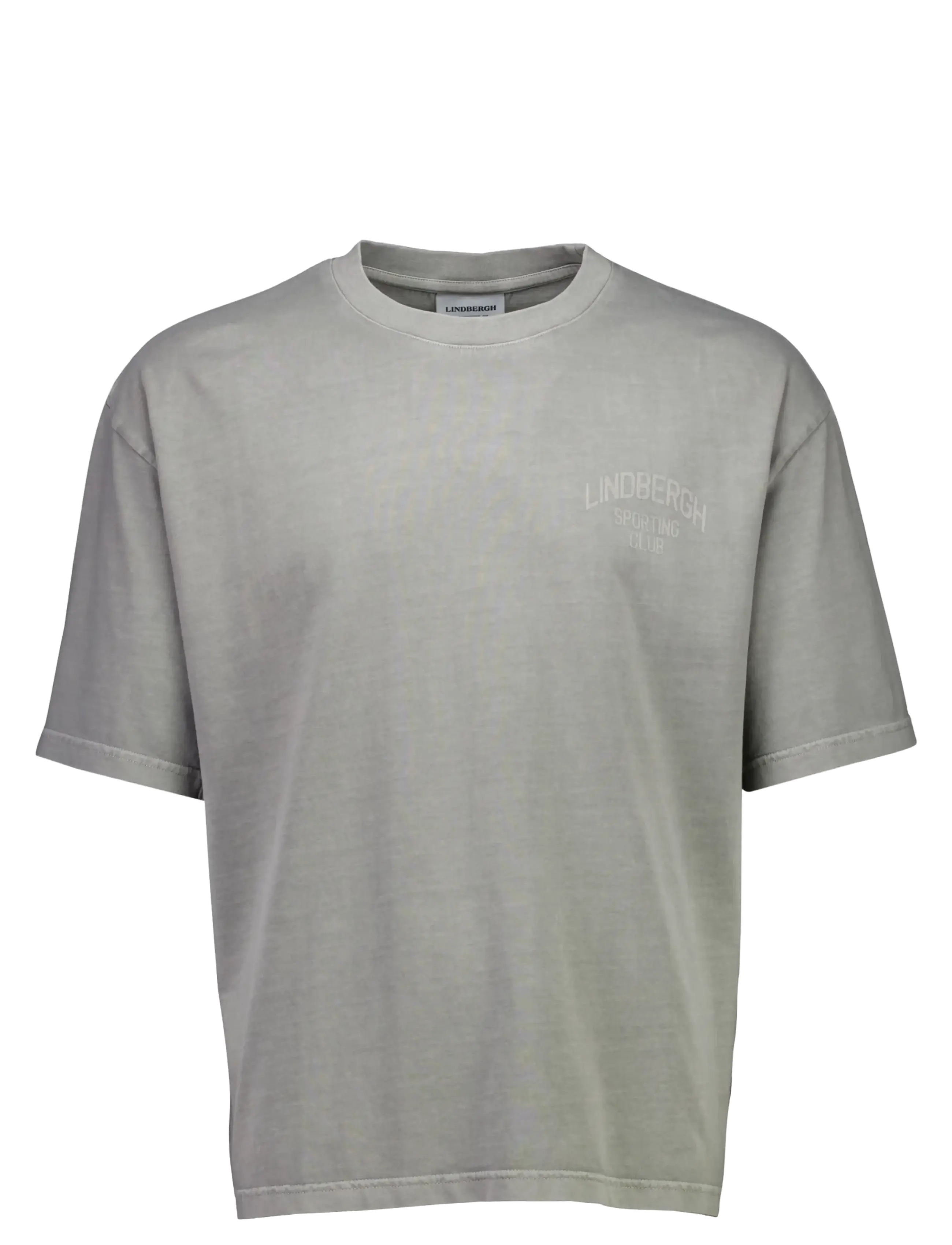 Lindbergh G/D oversized cropped logo tee S/S - Lindbergh - DK GREY STONE / grey