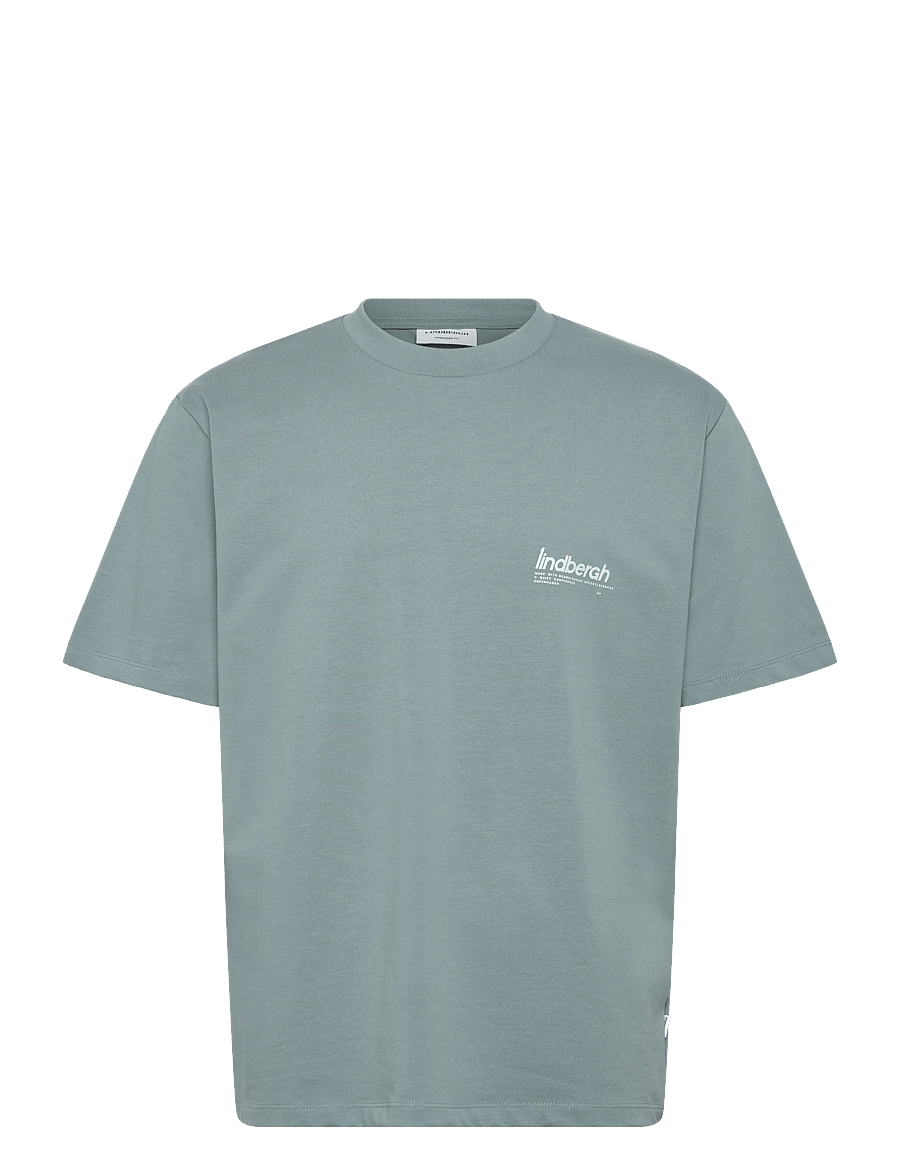 Lindbergh - Brand carrier oversize tee S/S - short-sleeved t-shirts - dk aqua - 1