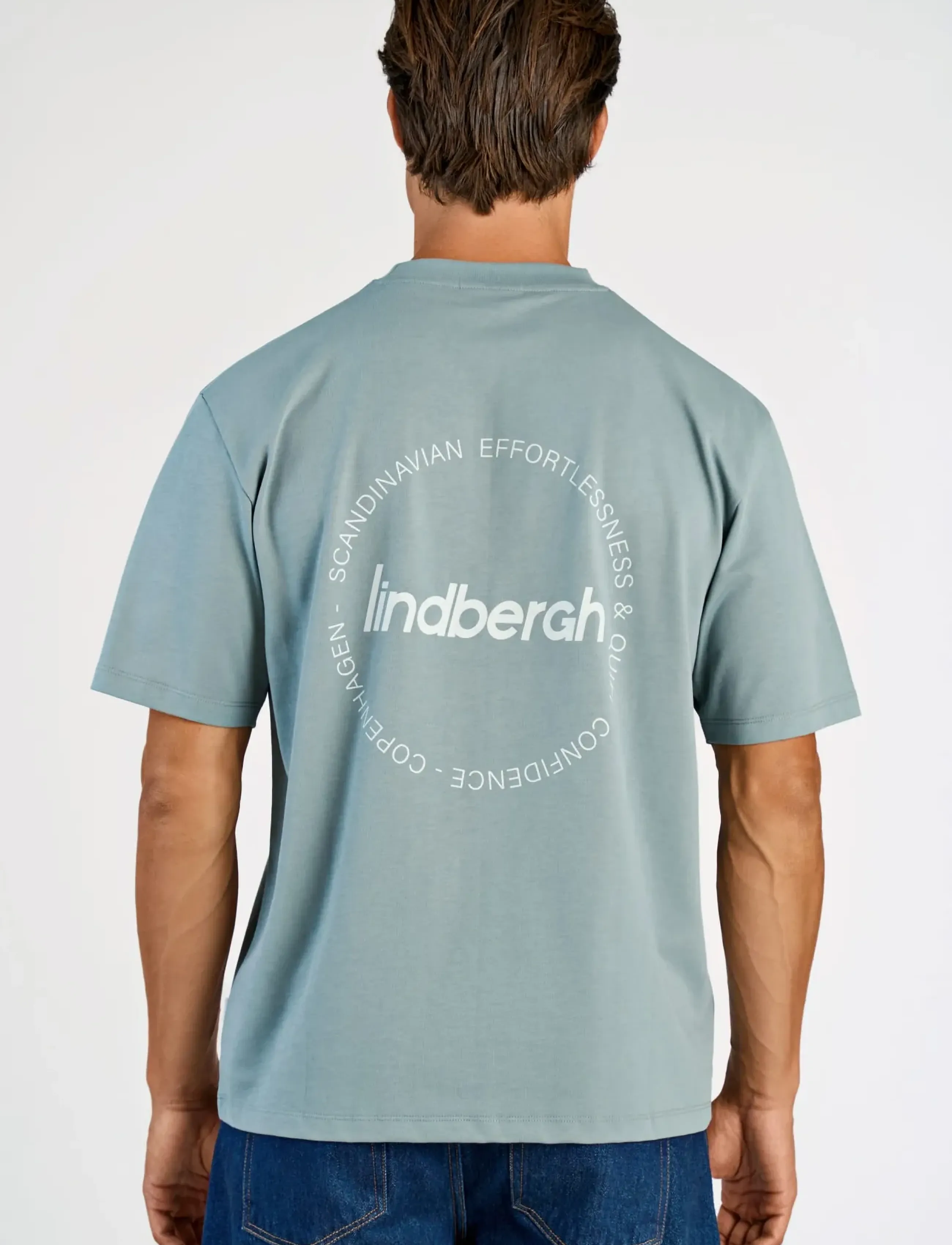 Lindbergh - Brand carrier oversize tee S/S - kortärmade t-shirts - dk aqua - 4