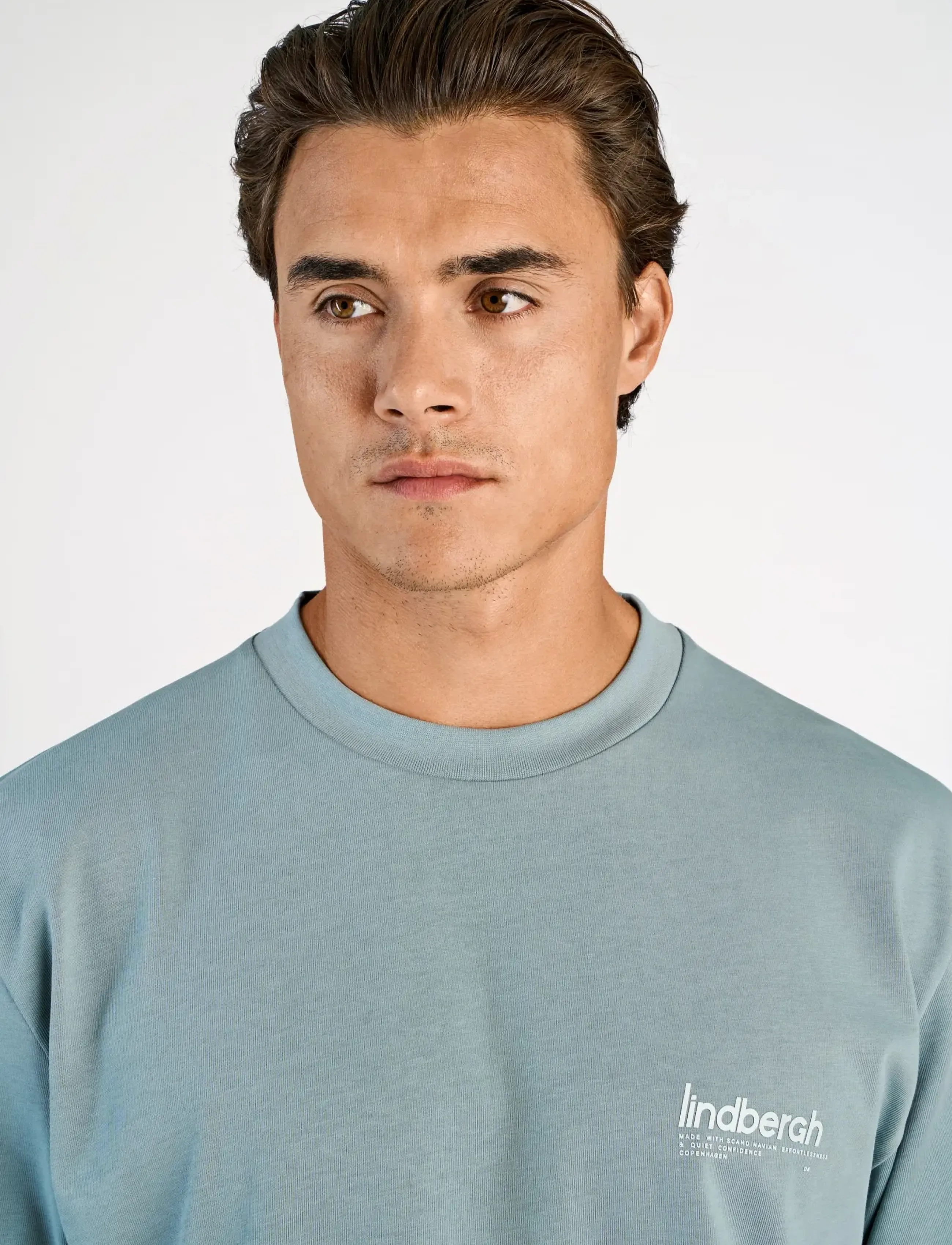 Lindbergh - Brand carrier oversize tee S/S - kortärmade t-shirts - dk aqua - 5