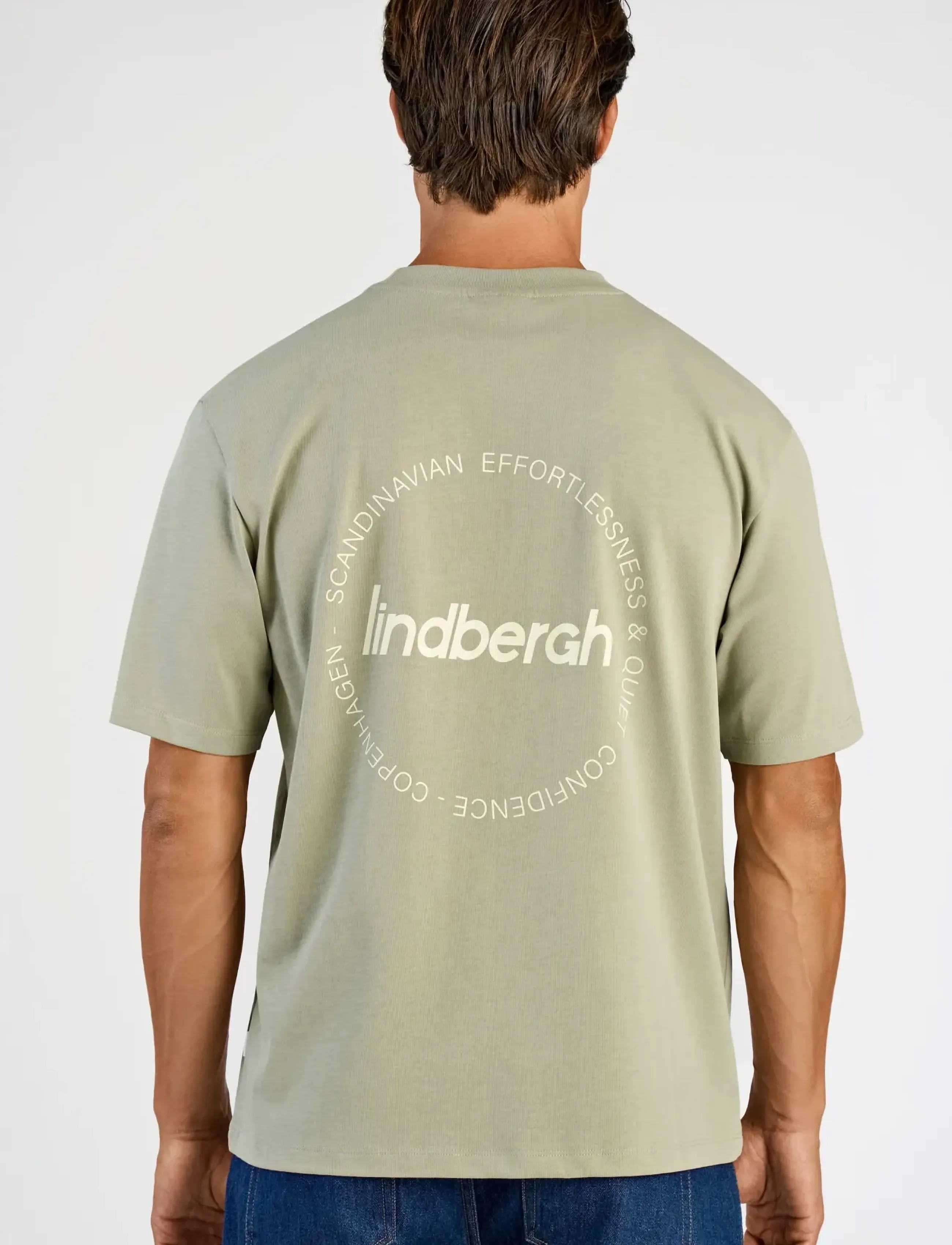 Lindbergh - Brand carrier oversize tee S/S - short-sleeved t-shirts - dusty olive - 4