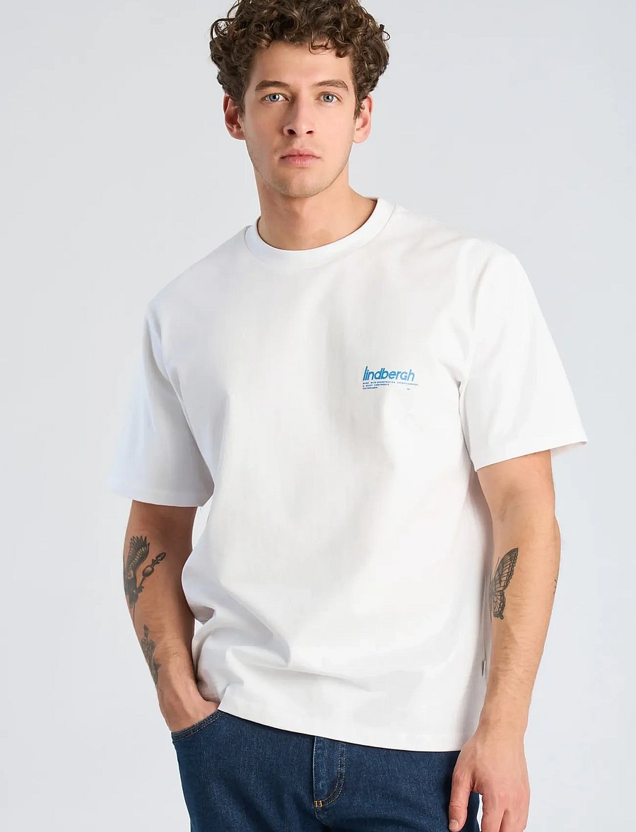 Lindbergh - Brand carrier oversize tee S/S - kortærmede t-shirts - white - 3