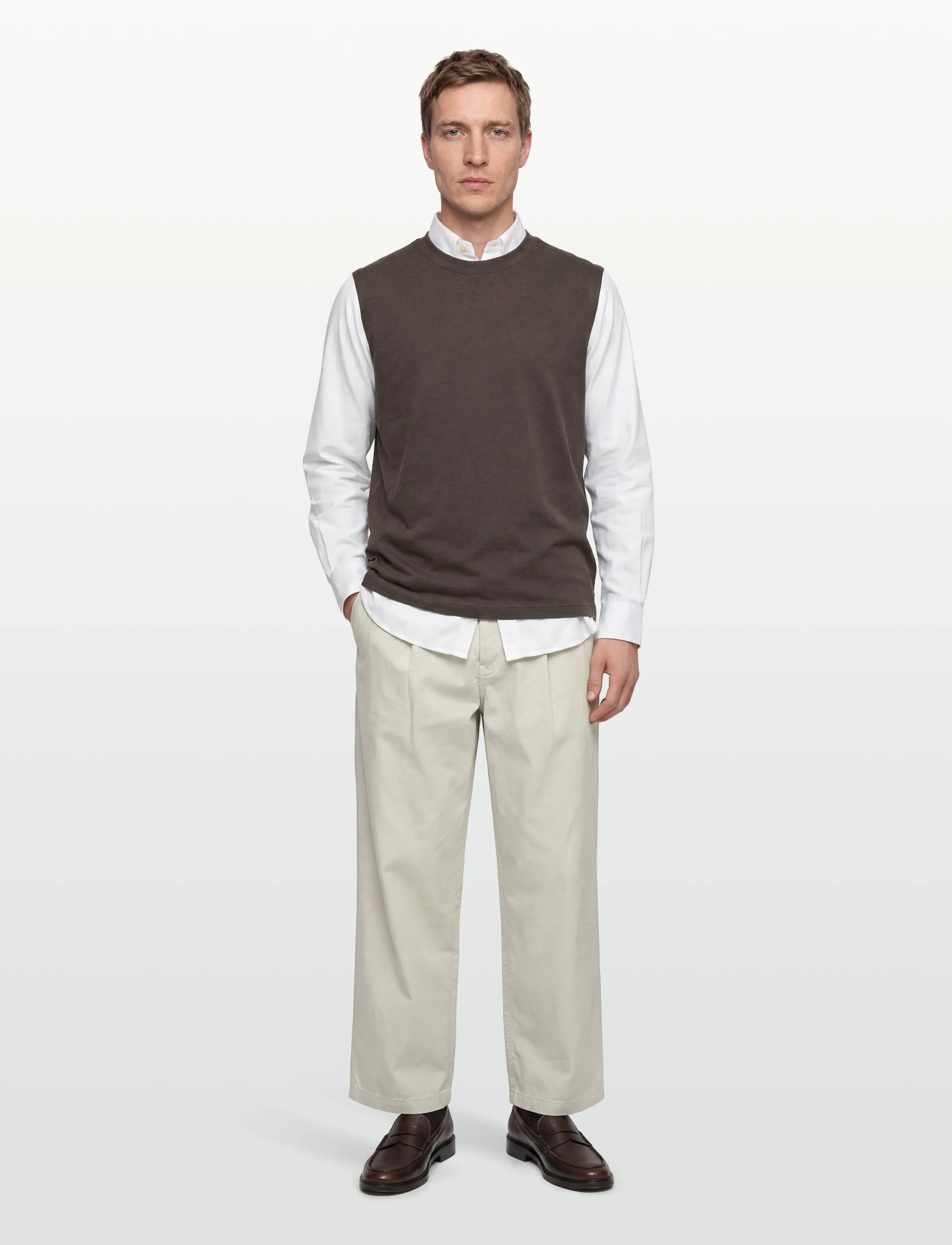Lindbergh Oversized rib cap sleeve - Kleidung - EBONY BROWN / brown