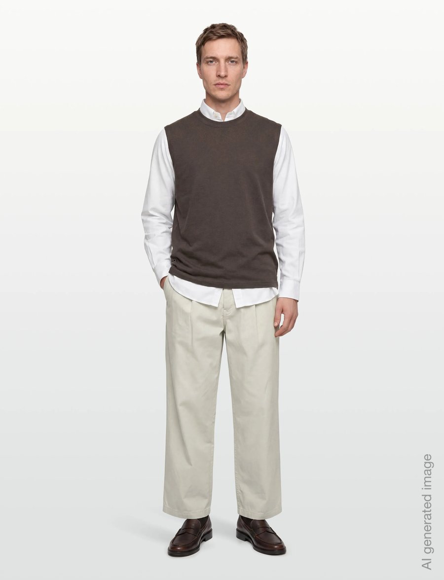 Lindbergh - Oversized rib cap sleeve - kootud vestid - ebony brown - 0