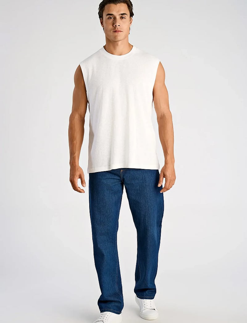 Lindbergh - Oversized rib cap sleeve - tank tops - white - 0