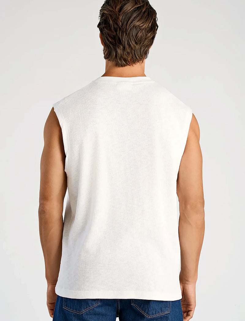 Lindbergh - Oversized rib cap sleeve - tank tops - white - 4