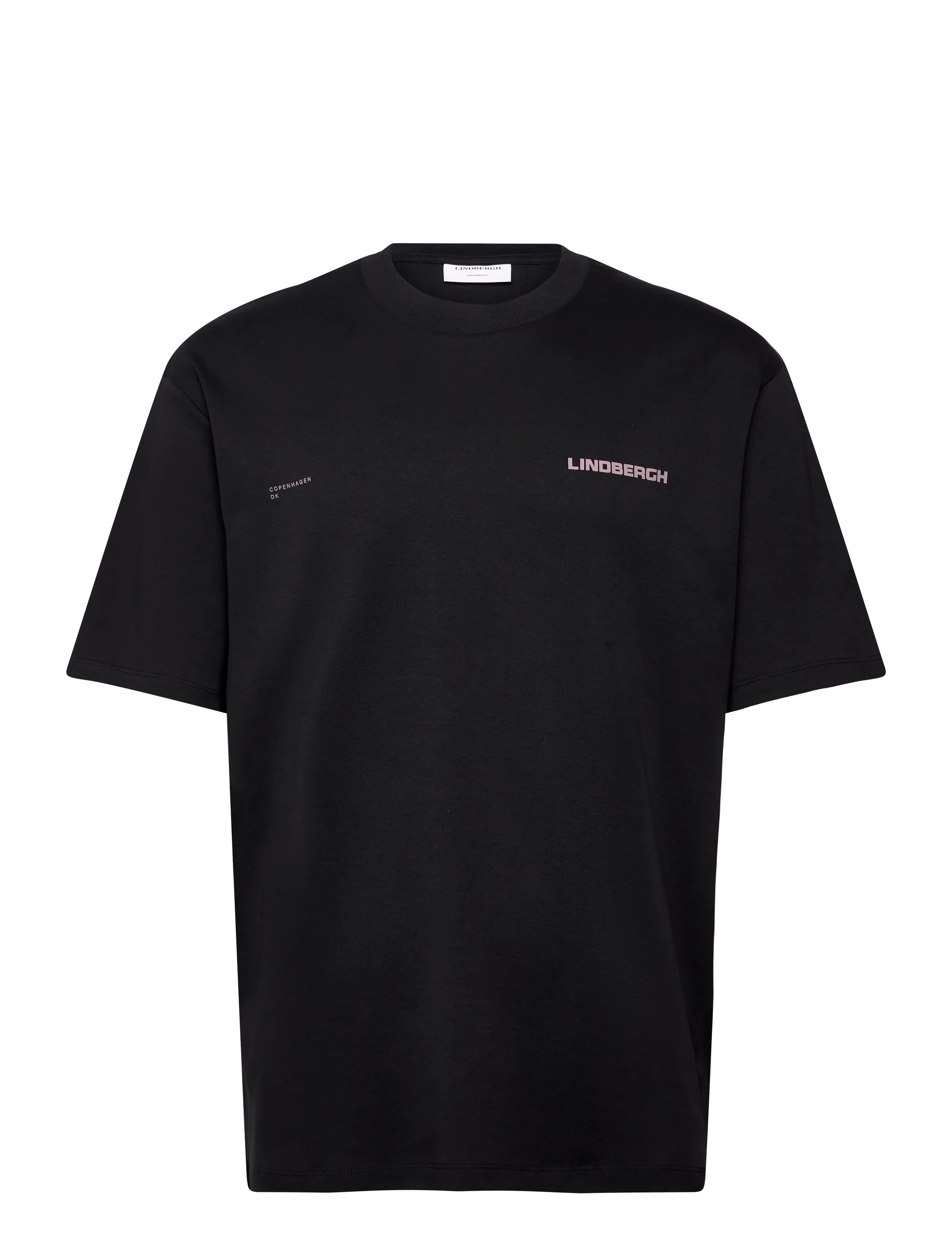 Lindbergh O-neck logo oversized S/S - Lindbergh - BLACK / black