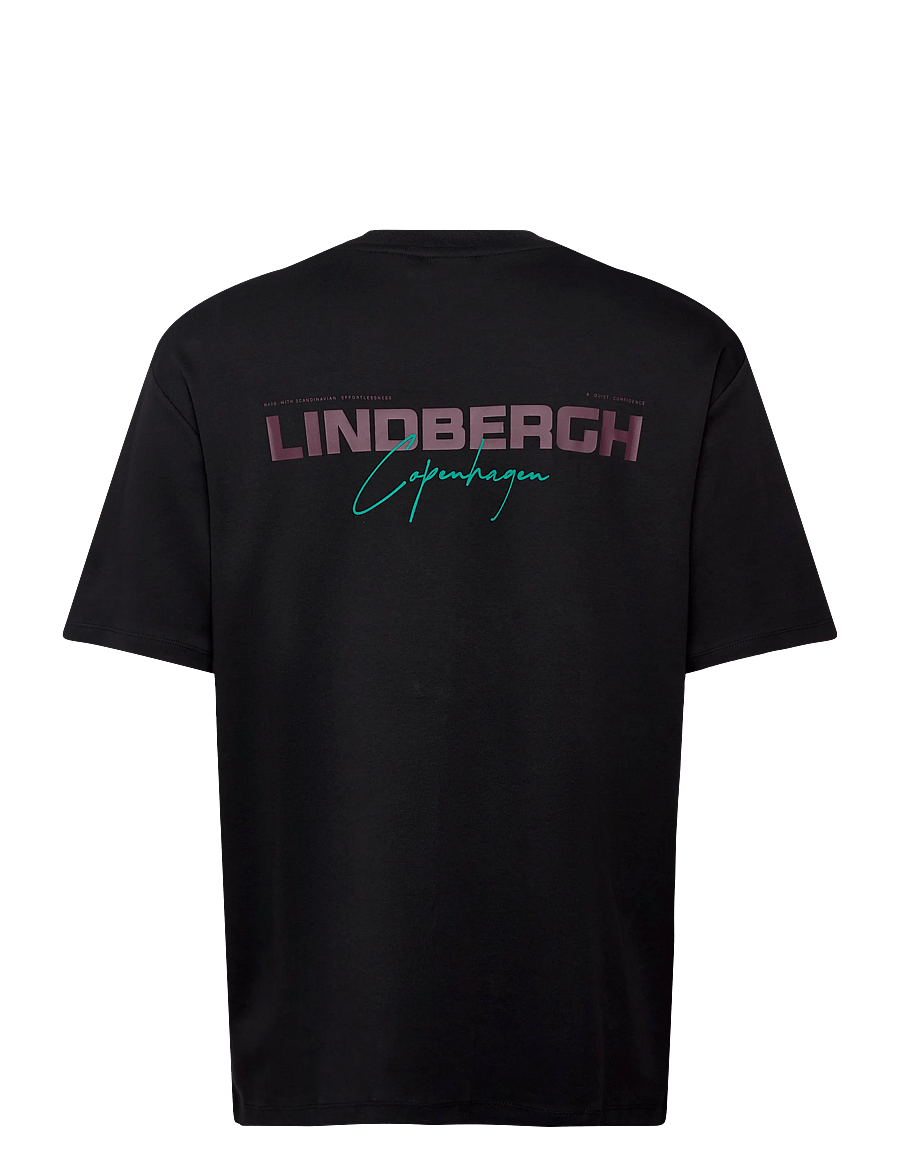 Lindbergh - O-neck logo oversized S/S - lühikeste varrukatega t-särgid - black - 1