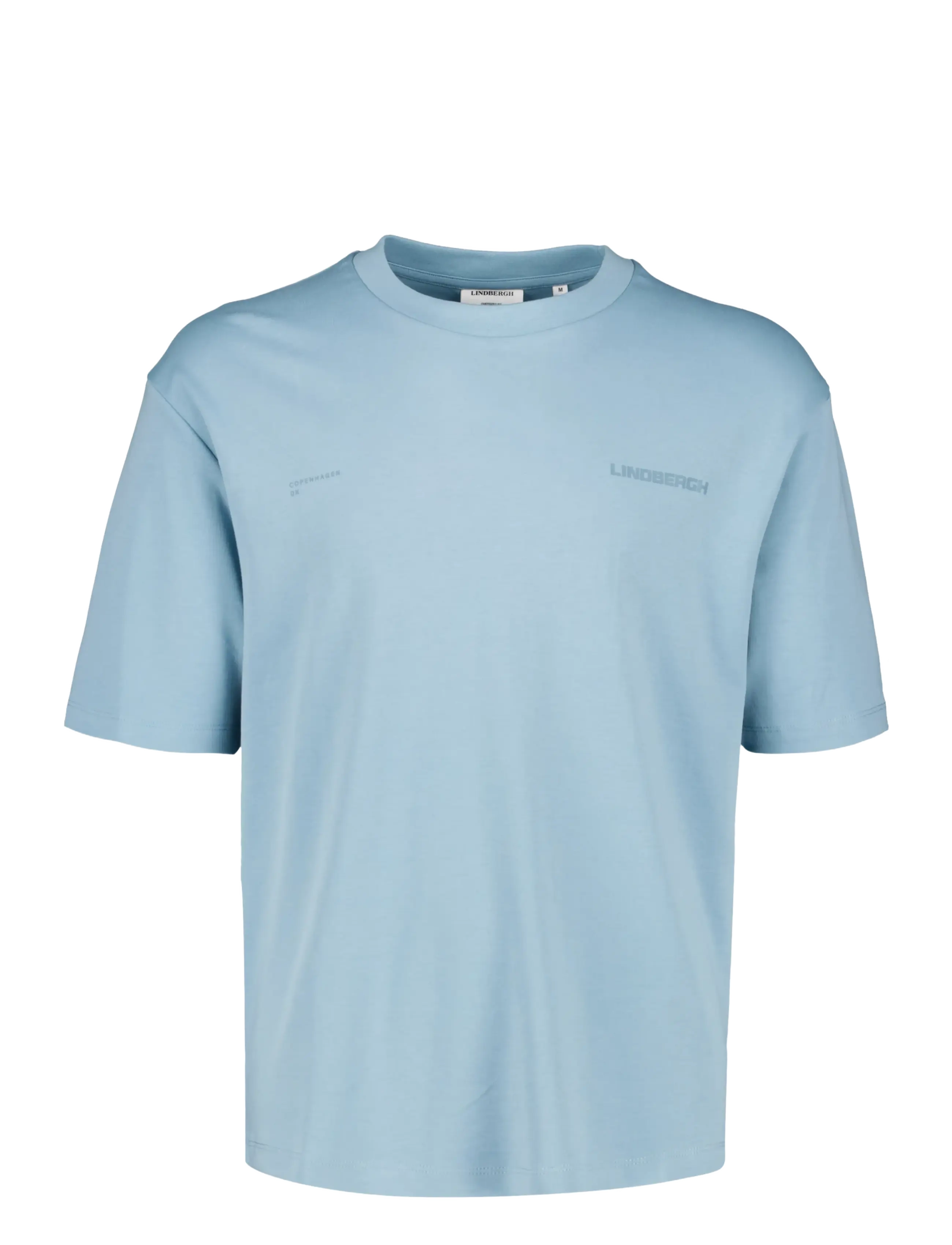 Lindbergh O-neck logo oversized S/S - Lindbergh - FADED TEAL / blue