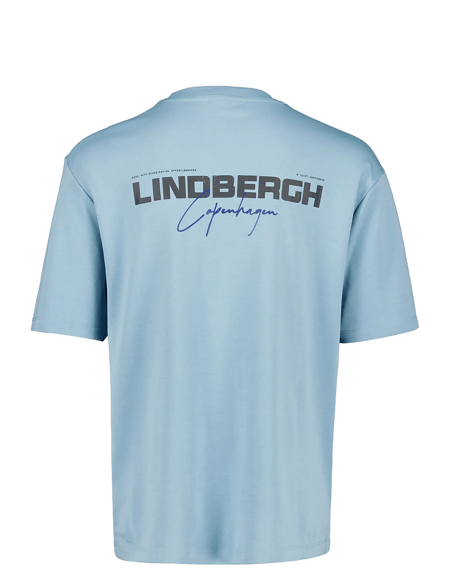 Lindbergh - O-neck logo oversized S/S - faded teal - 1