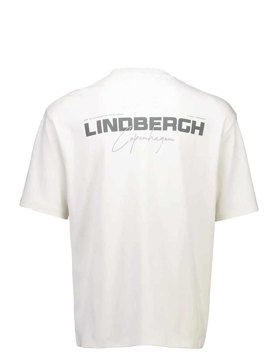 Lindbergh - O-neck logo oversized S/S - off white - 2