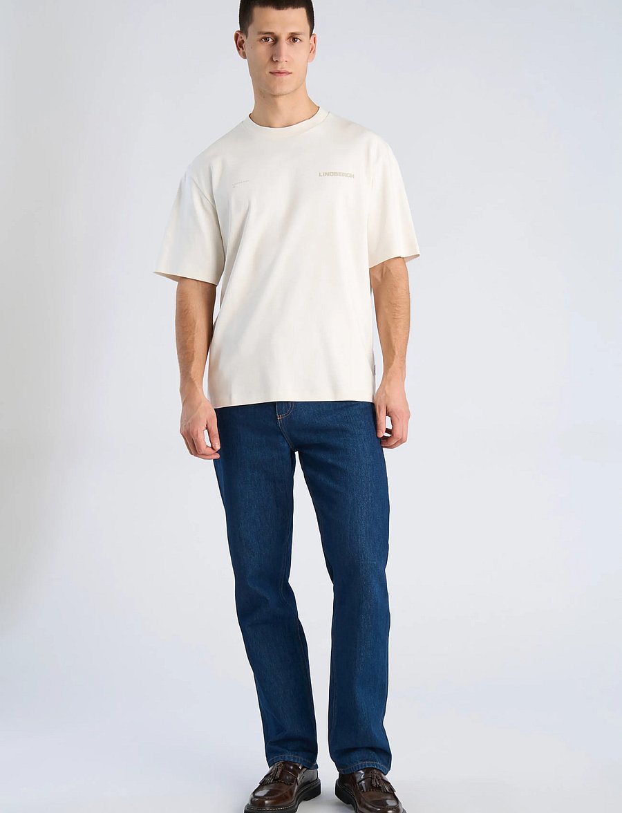 Lindbergh - O-neck logo oversized S/S - off white - 0
