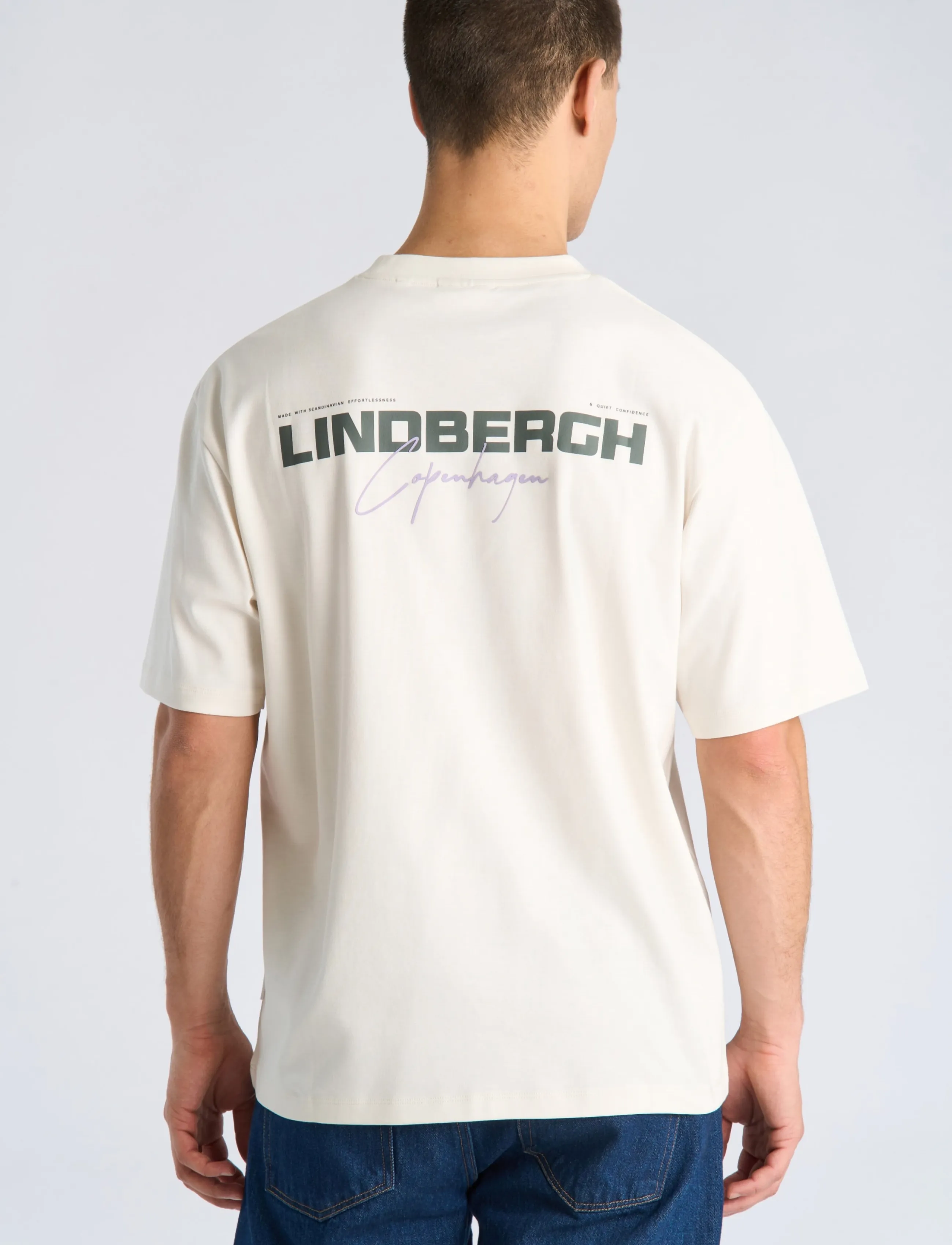 Lindbergh - O-neck logo oversized S/S - off white - 4