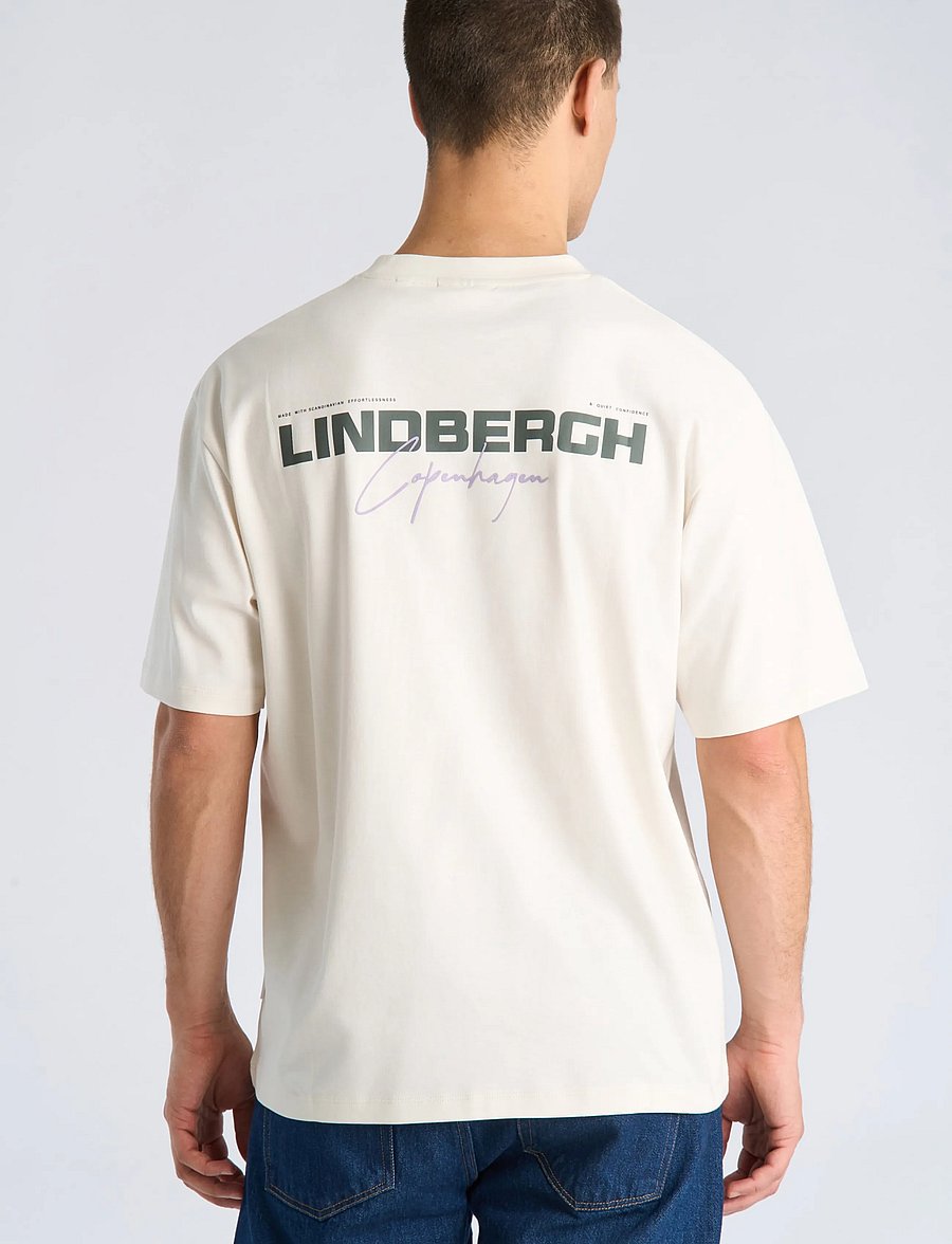 Lindbergh - O-neck logo oversized S/S - off white - 4