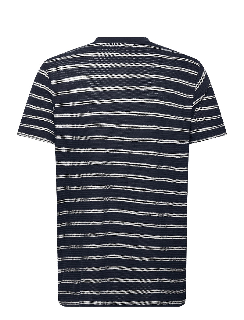 Lindbergh - Striped structured o-neck tee S/S - lühikeste varrukatega t-särgid - navy - 1