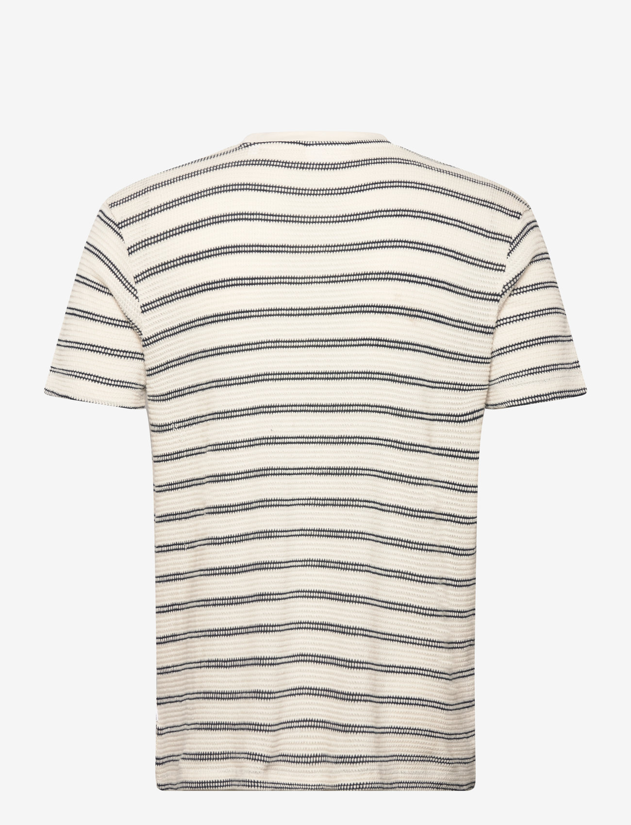 Lindbergh - Striped structured o-neck tee S/S - kortärmade t-shirts - salt white - 1