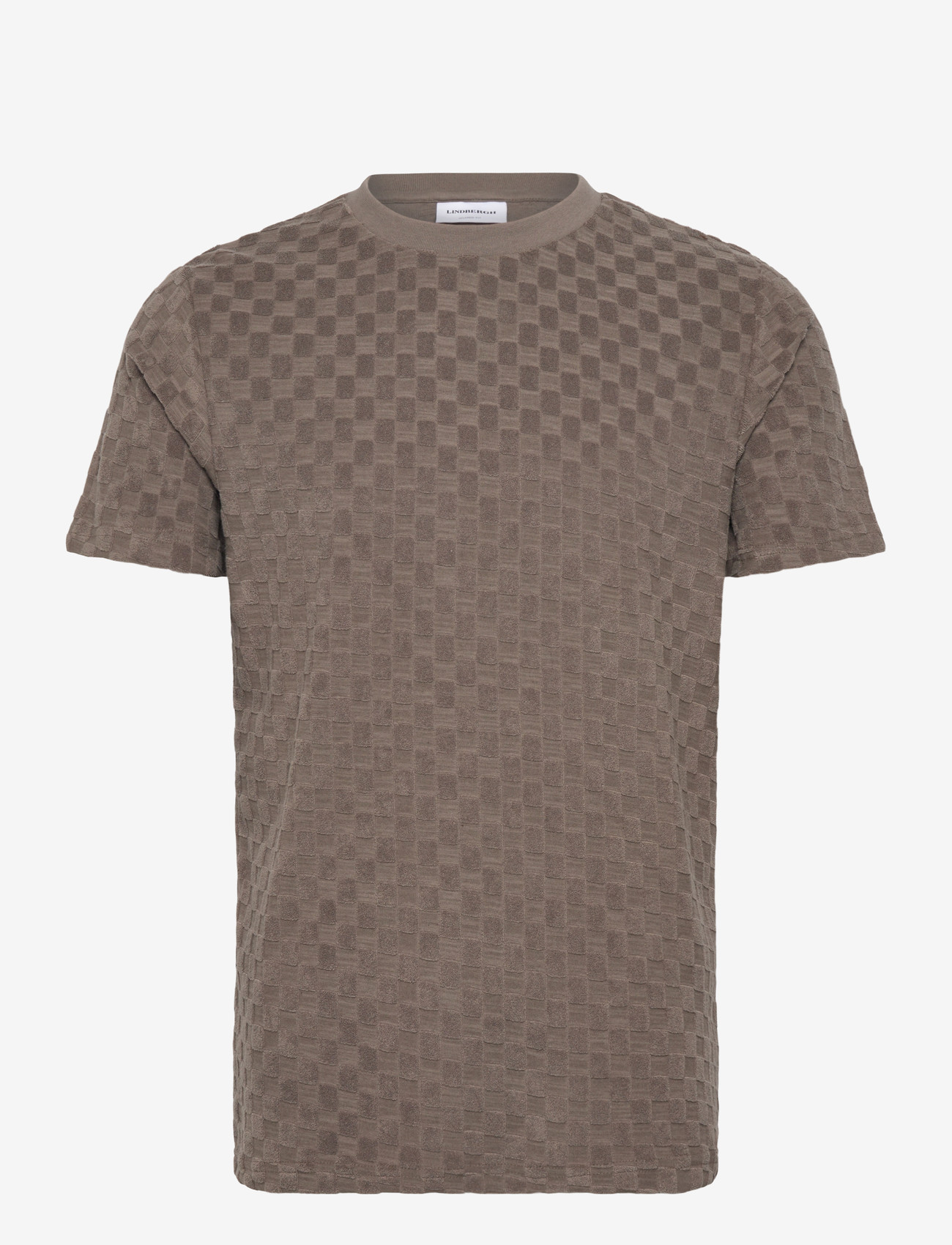 Lindbergh - Checkered towel o-neck tee S/S - dk stone - 0