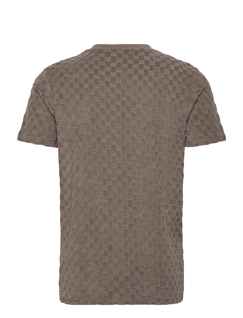 Lindbergh - Checkered towel o-neck tee S/S - dk stone - 1