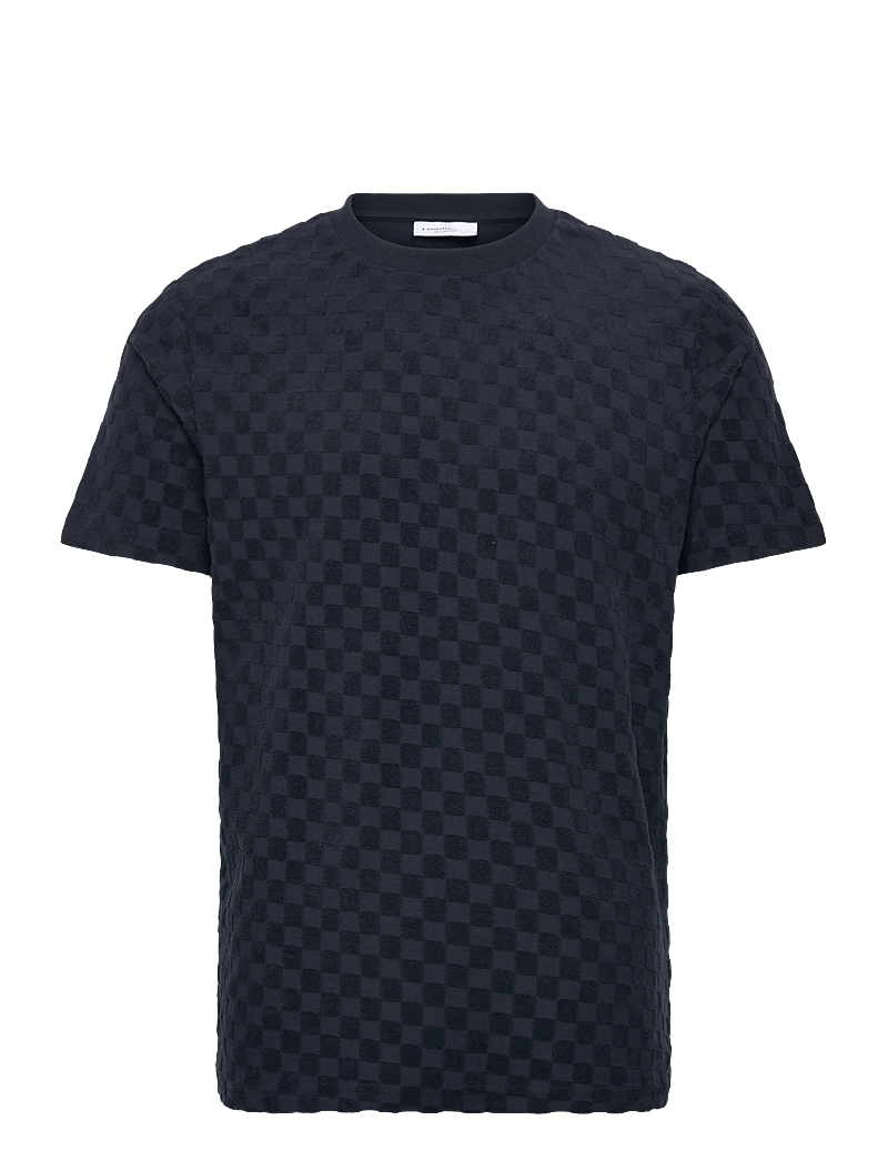 Lindbergh - Checkered towel o-neck tee S/S - lühikeste varrukatega t-särgid - navy - 0