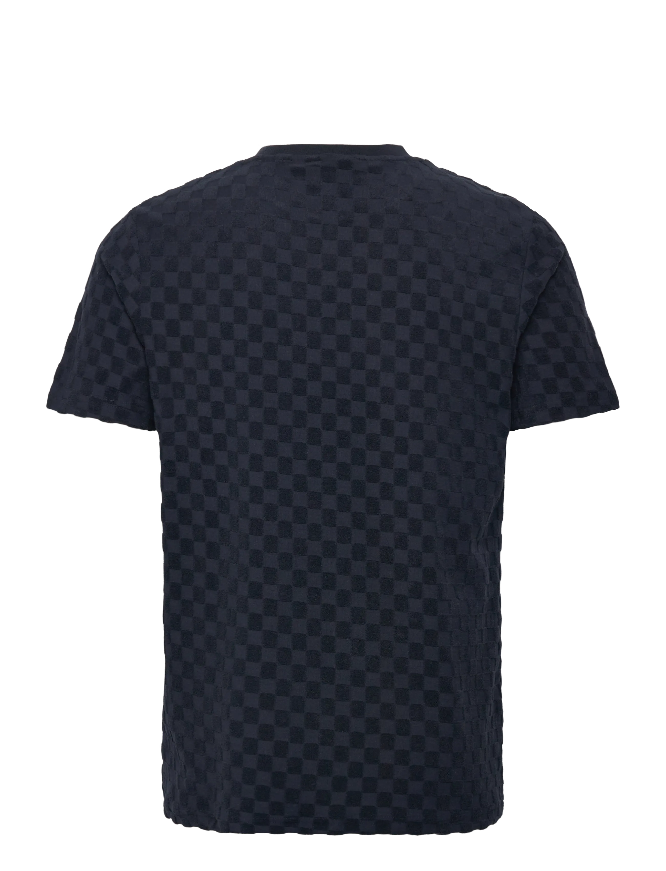 Lindbergh - Checkered towel o-neck tee S/S - kortärmade t-shirts - navy - 1