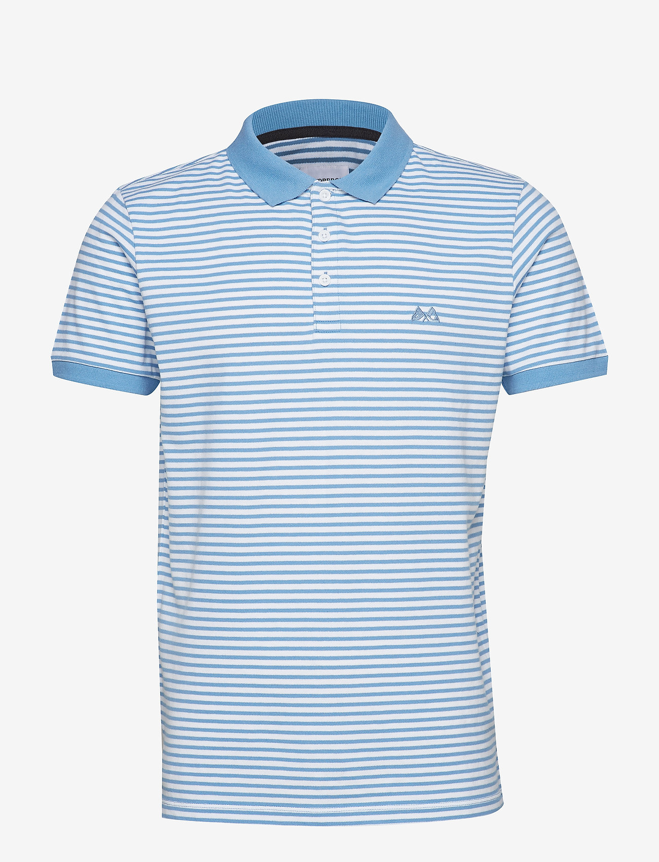 Lindbergh - Striped stretch polo shirt S/S - lake blue - 0