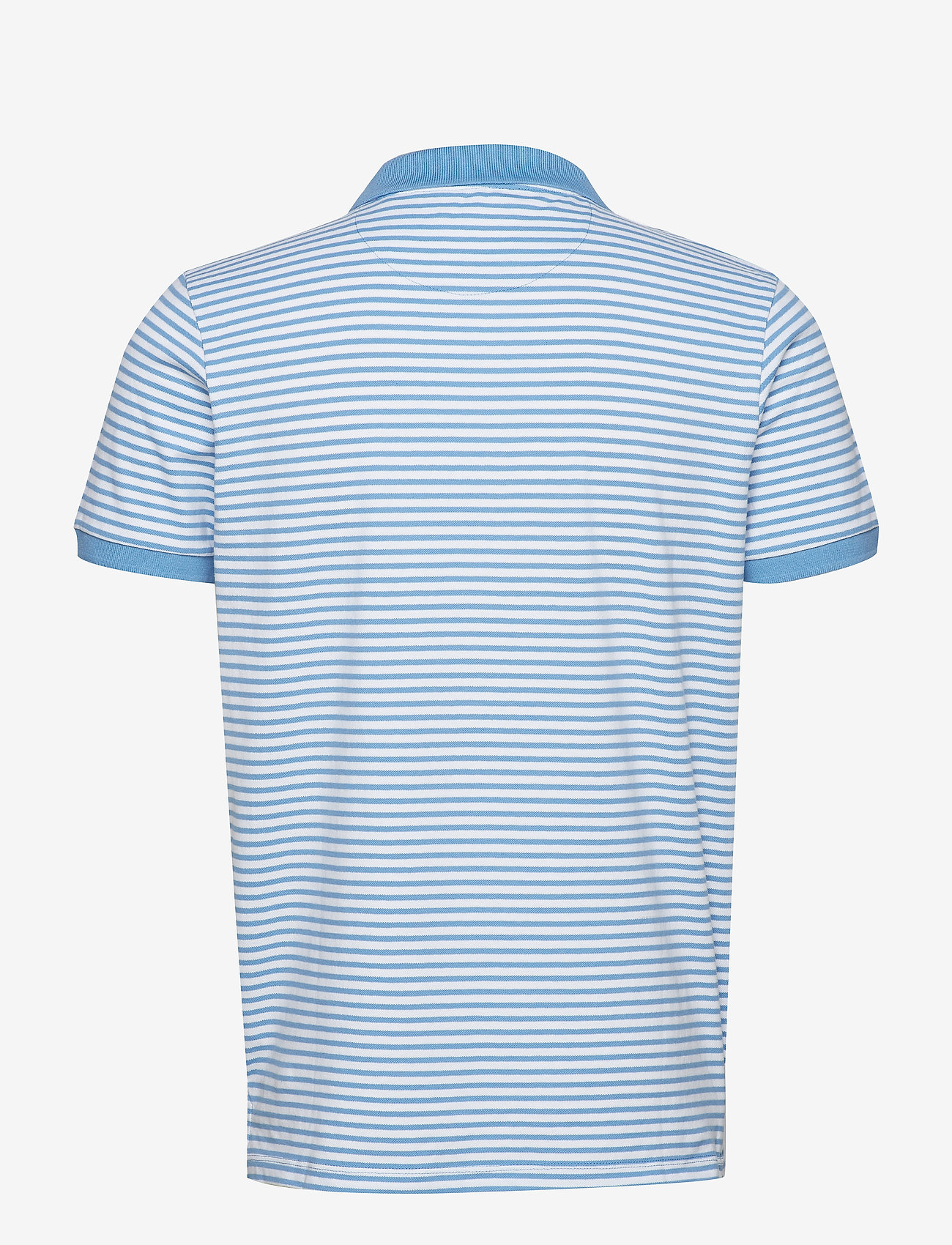 Lindbergh - Striped stretch polo shirt S/S - lake blue - 1