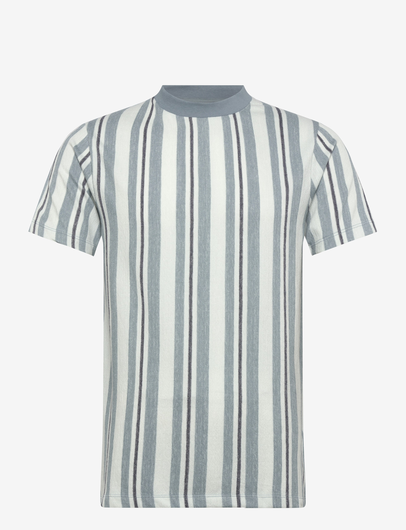 Lindbergh - Towel striped o-neck tee S/S - kortærmede t-shirts - aqua - 1