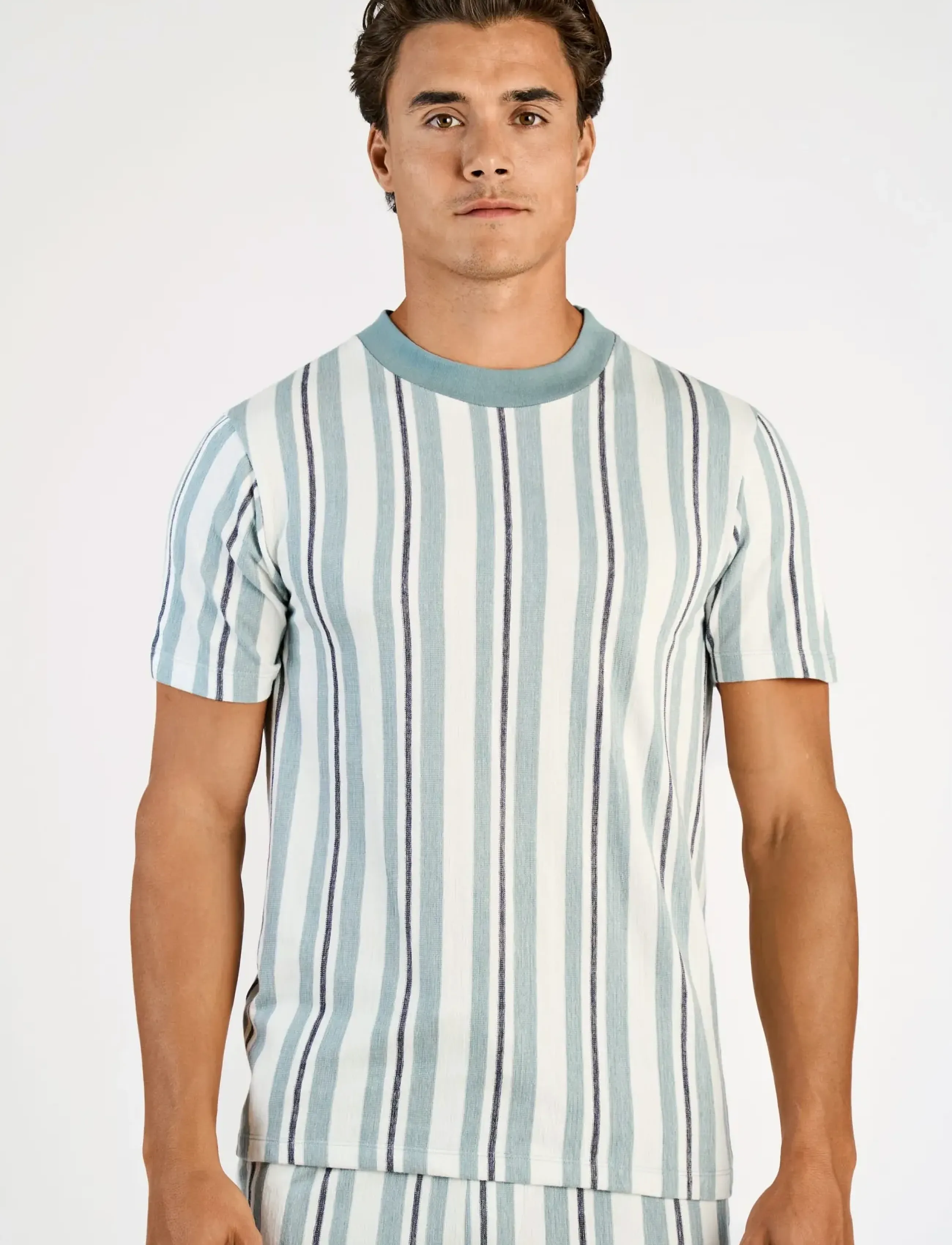 Lindbergh - Towel striped o-neck tee S/S - lühikeste varrukatega t-särgid - aqua - 3